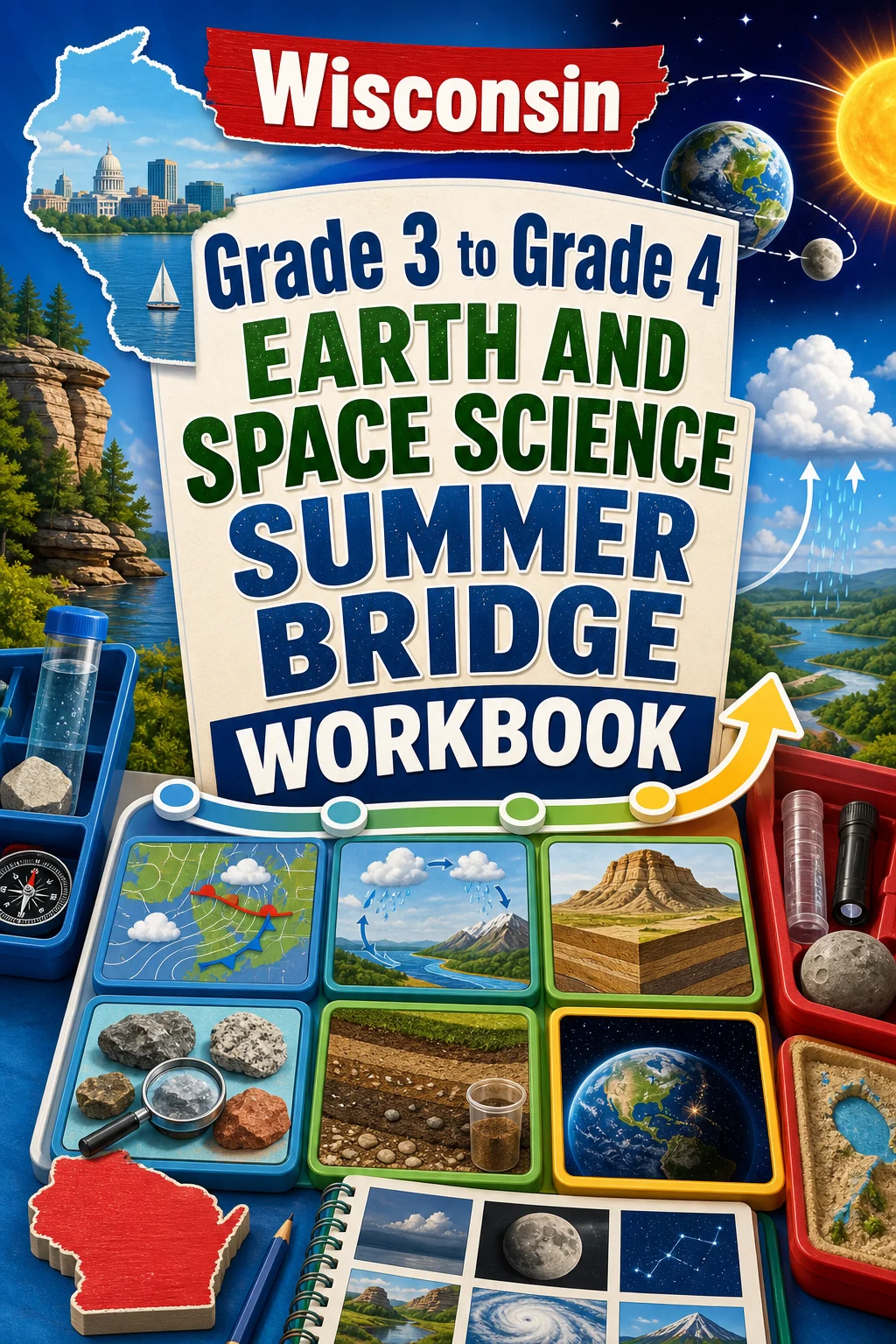 Wisconsin Grade 3 to Grade 4 Earth and Space Science Summer Bridge Workbook