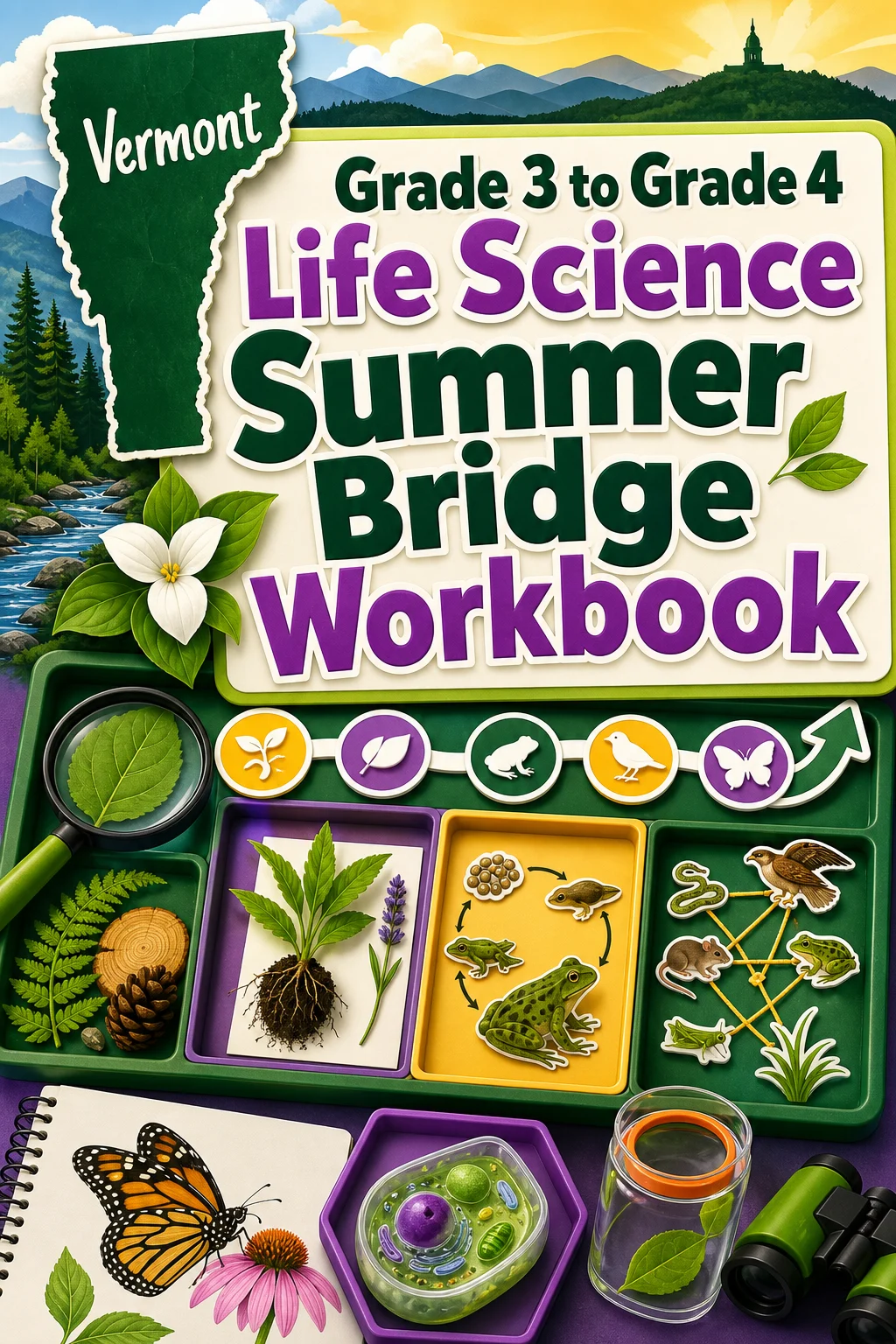 Vermont Grade 3 to Grade 4 Life Science Summer Bridge Workbook