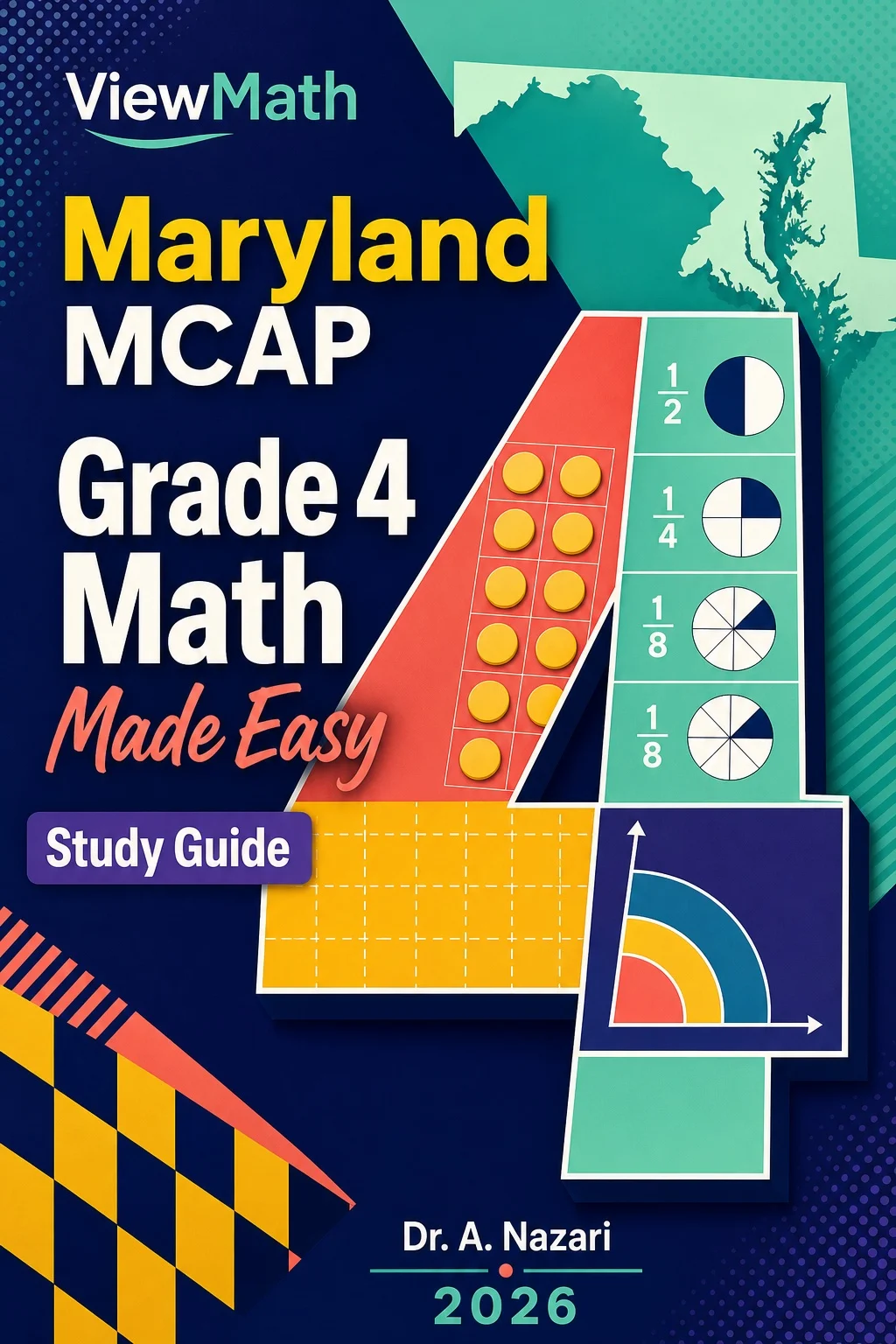 Maryland MCAP Grade 4 Math Learn & Test Bundle: 3 Guides, Workbook & 25 Tests
