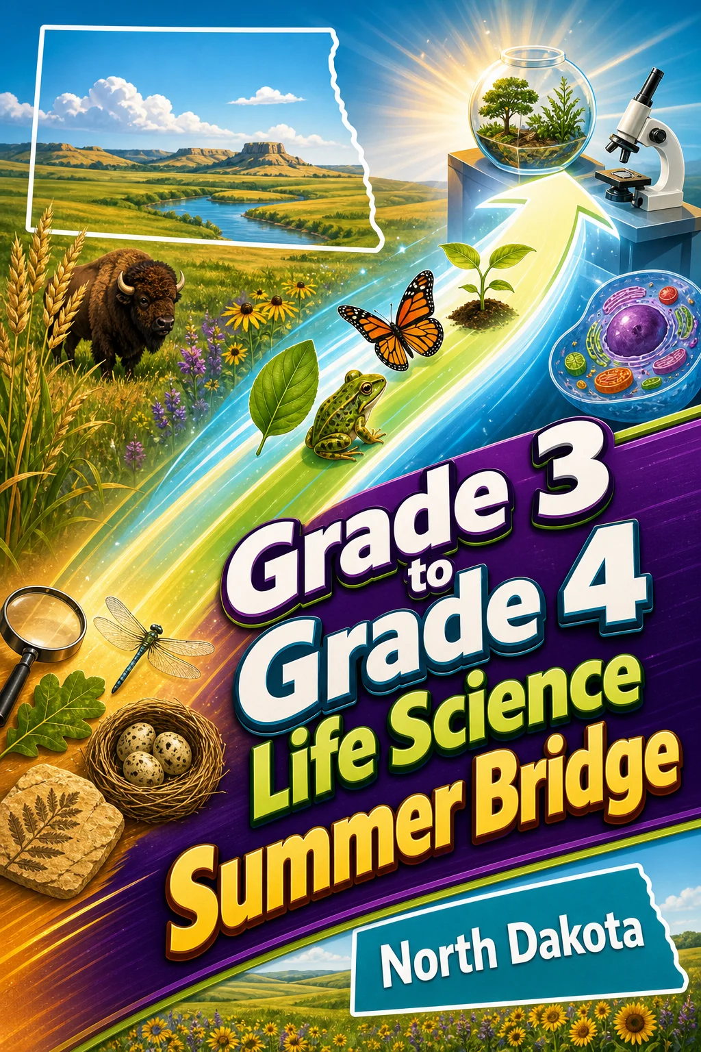 North Dakota Grade 3 to Grade 4 Life Science Summer Bridge