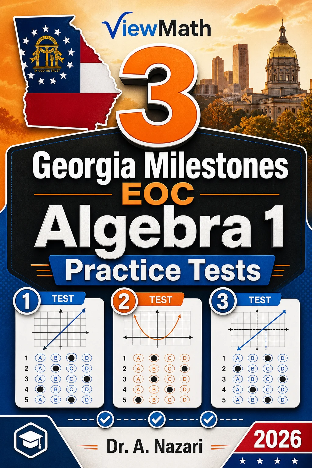 3 Georgia Milestones EOC Algebra 1 Math Practice Tests