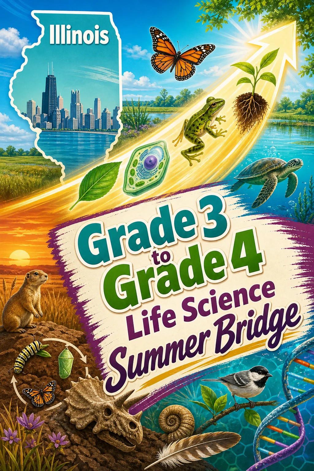 Illinois Grade 3 to Grade 4 Life Science Summer Bridge