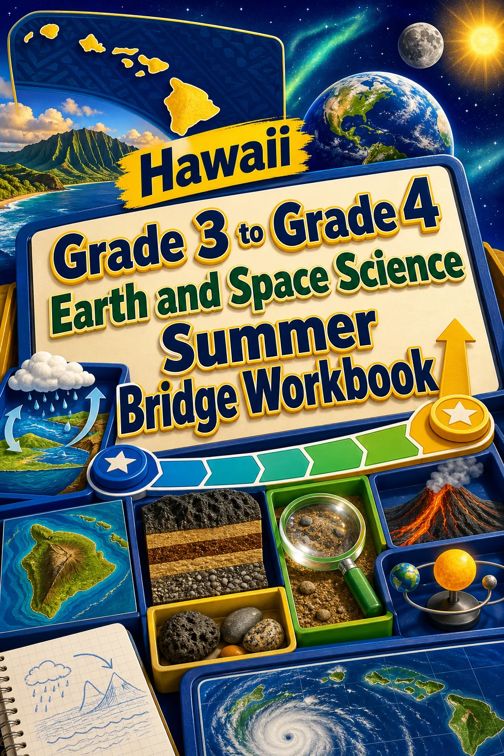 Hawaii Grade 3 to Grade 4 Earth and Space Science Summer Bridge Workbook