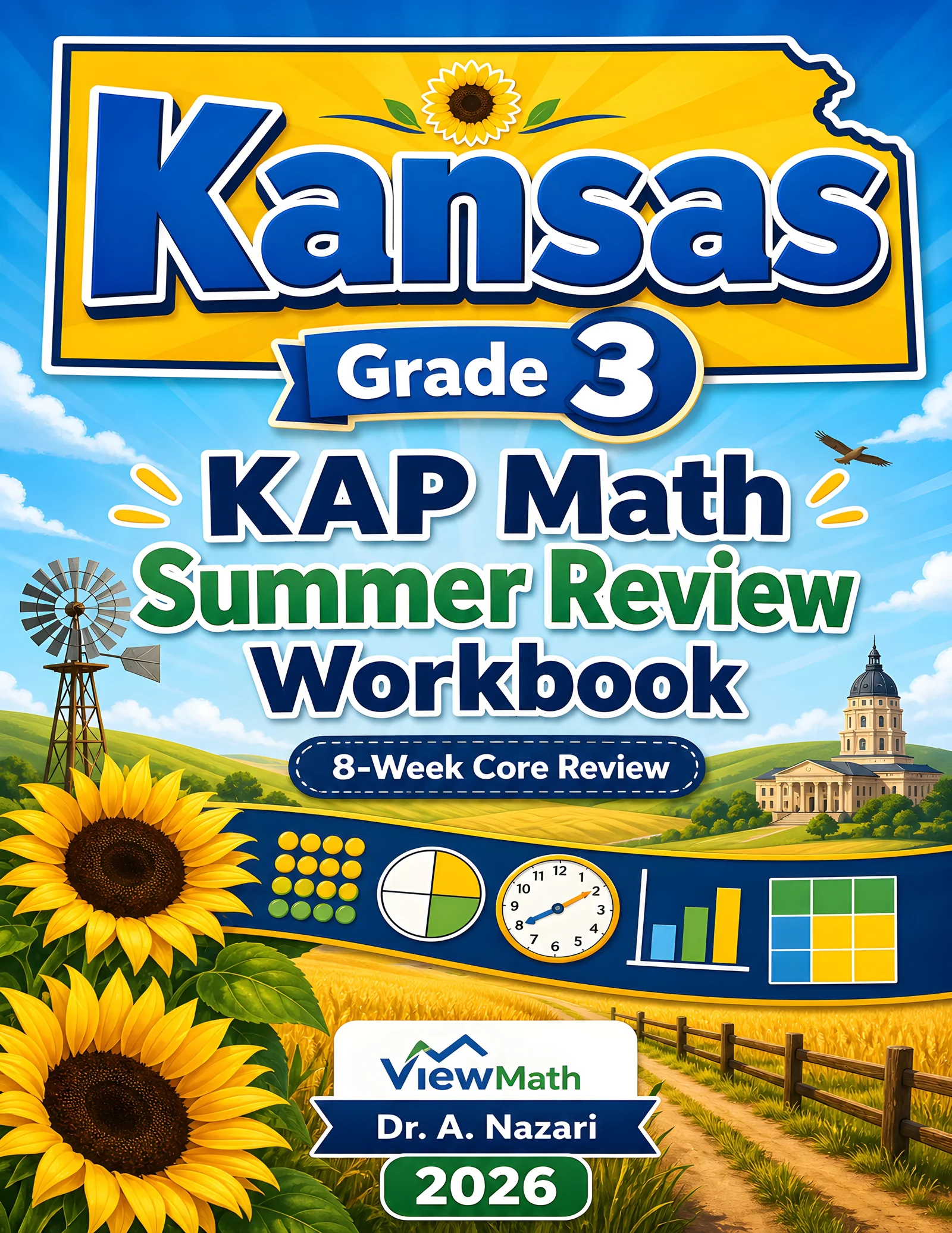 Kansas KAP Grade 3 Math Summer Review Workbook