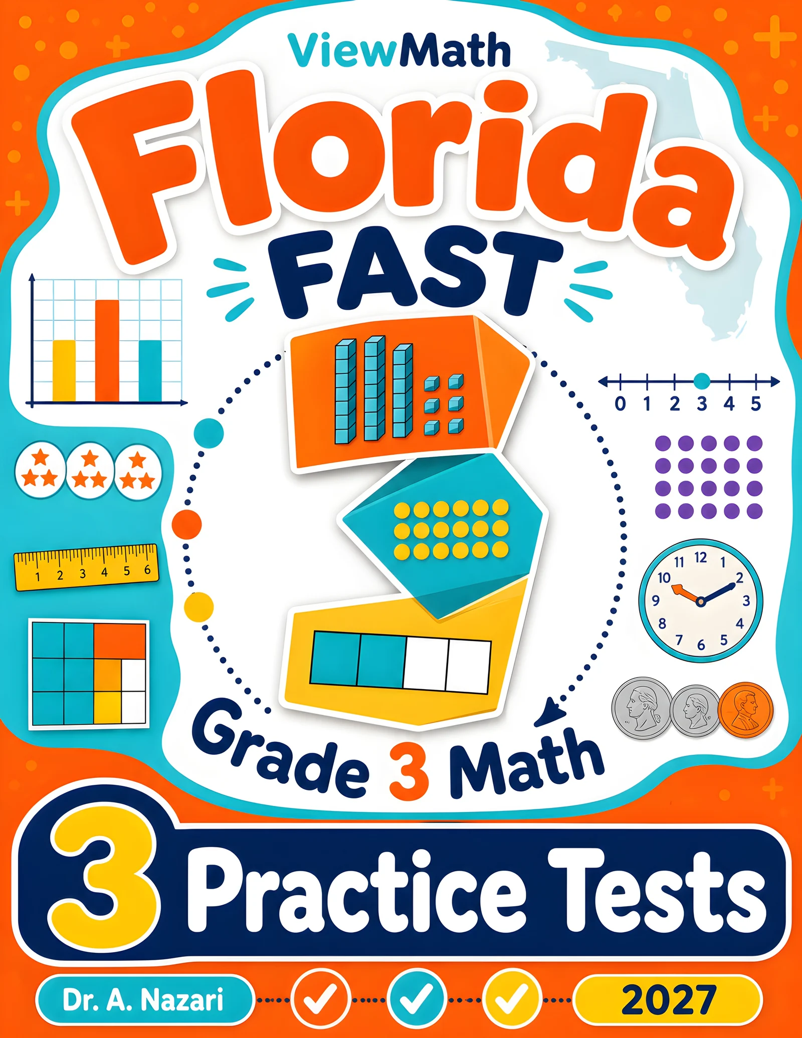 Florida FAST Grade 4 Math Practice Tests Bundle: 25 Unique Full-Length Tests