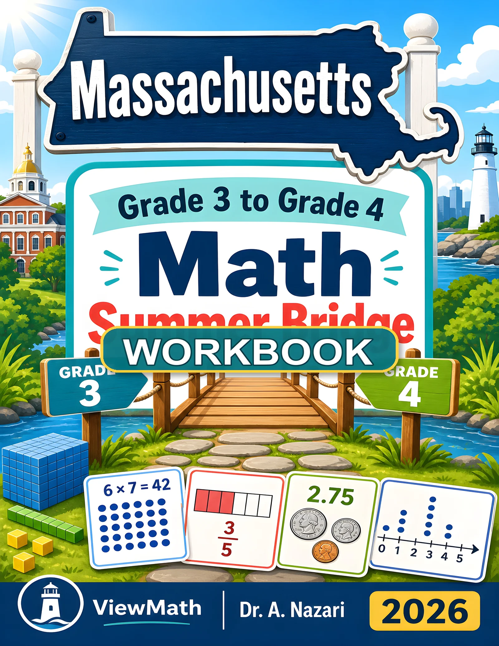 Massachusetts MCAS Grade 3 Math Summer Bridge Workbook