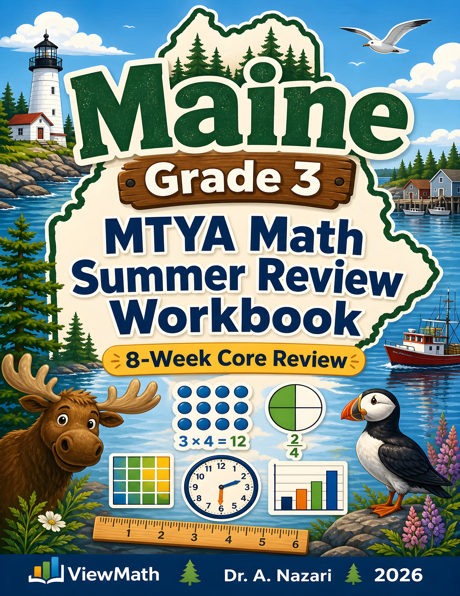 Maine MTYA Grade 3 Math Summer Review Workbook