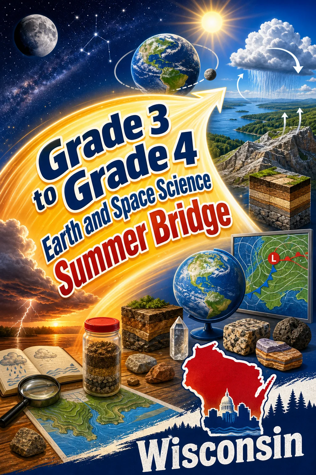 Wisconsin Grade 3 to Grade 4 Earth and Space Science Summer Bridge