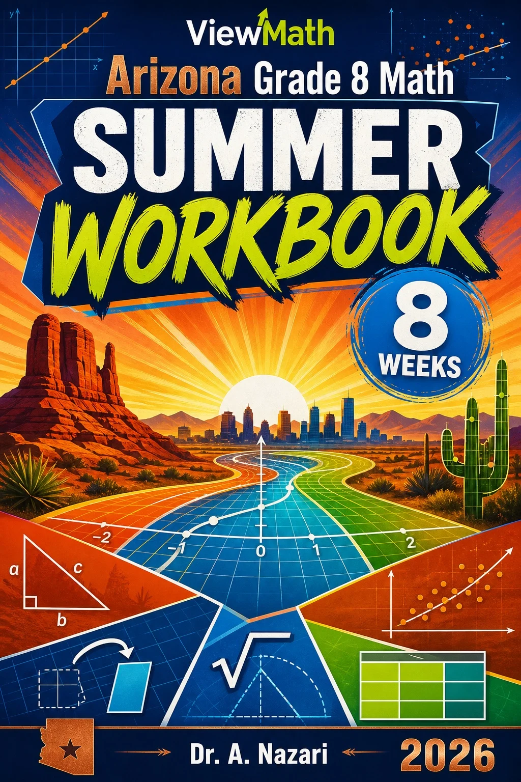 Arizona AASA Grade 8 Math Summer Review Workbook