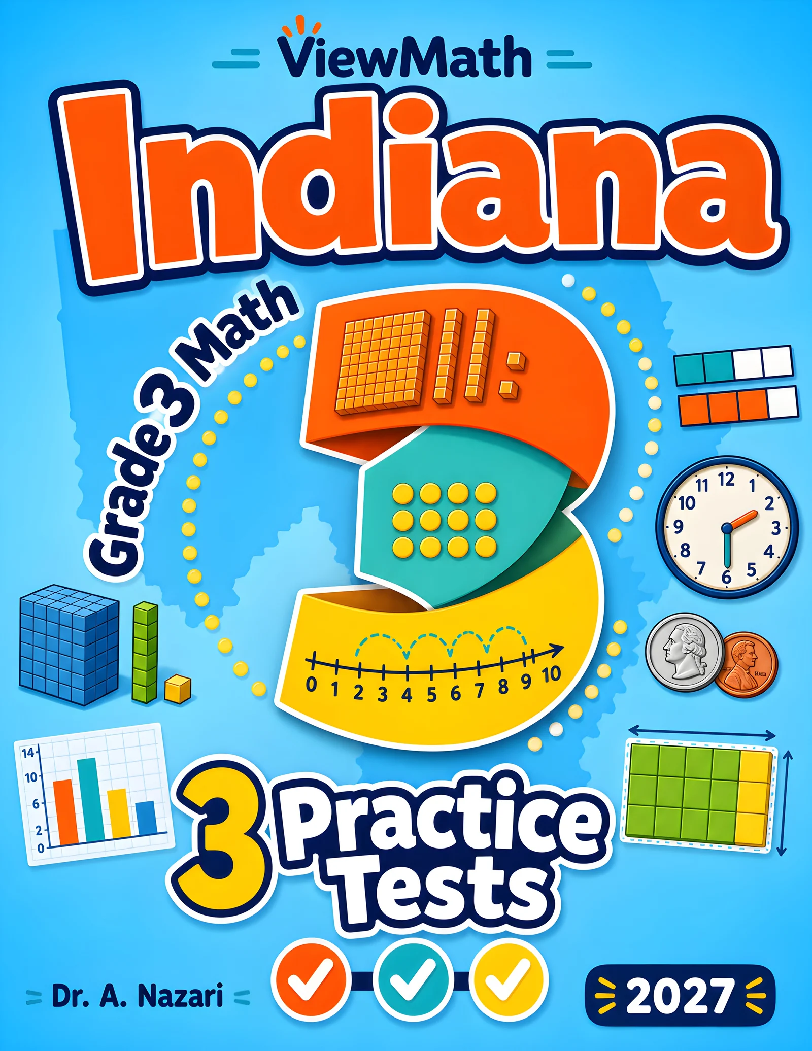 Indiana ILEARN Grade 4 Math Practice Tests Bundle: 25 Unique Full-Length Tests