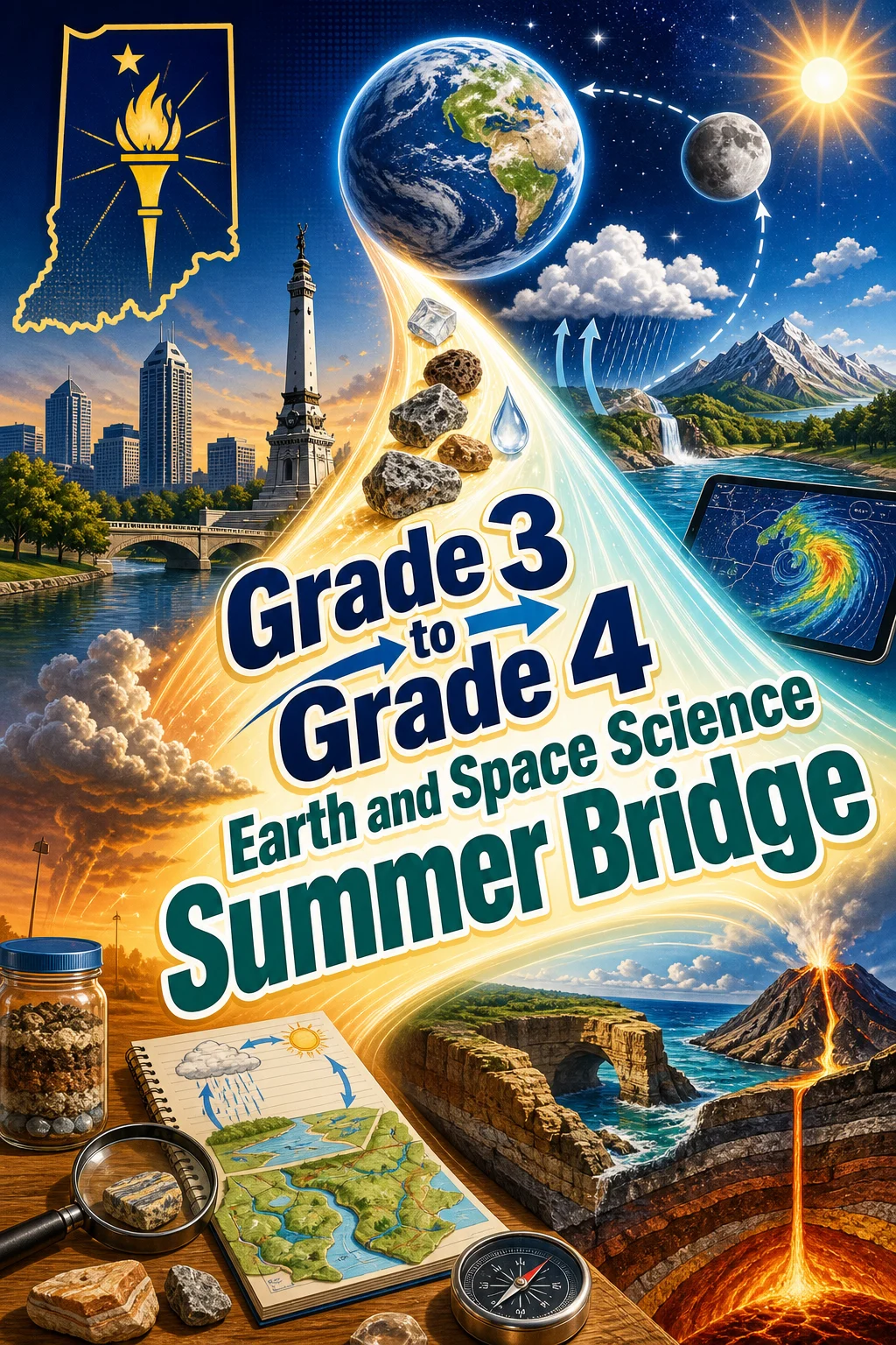 Indiana Grade 3 to Grade 4 Earth and Space Science Summer Bridge