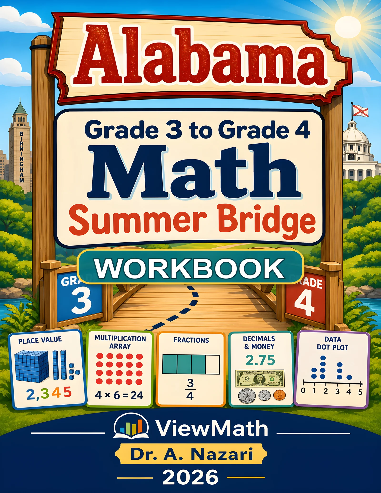Alabama ACAP Grade 3 Math Summer Bridge Workbook