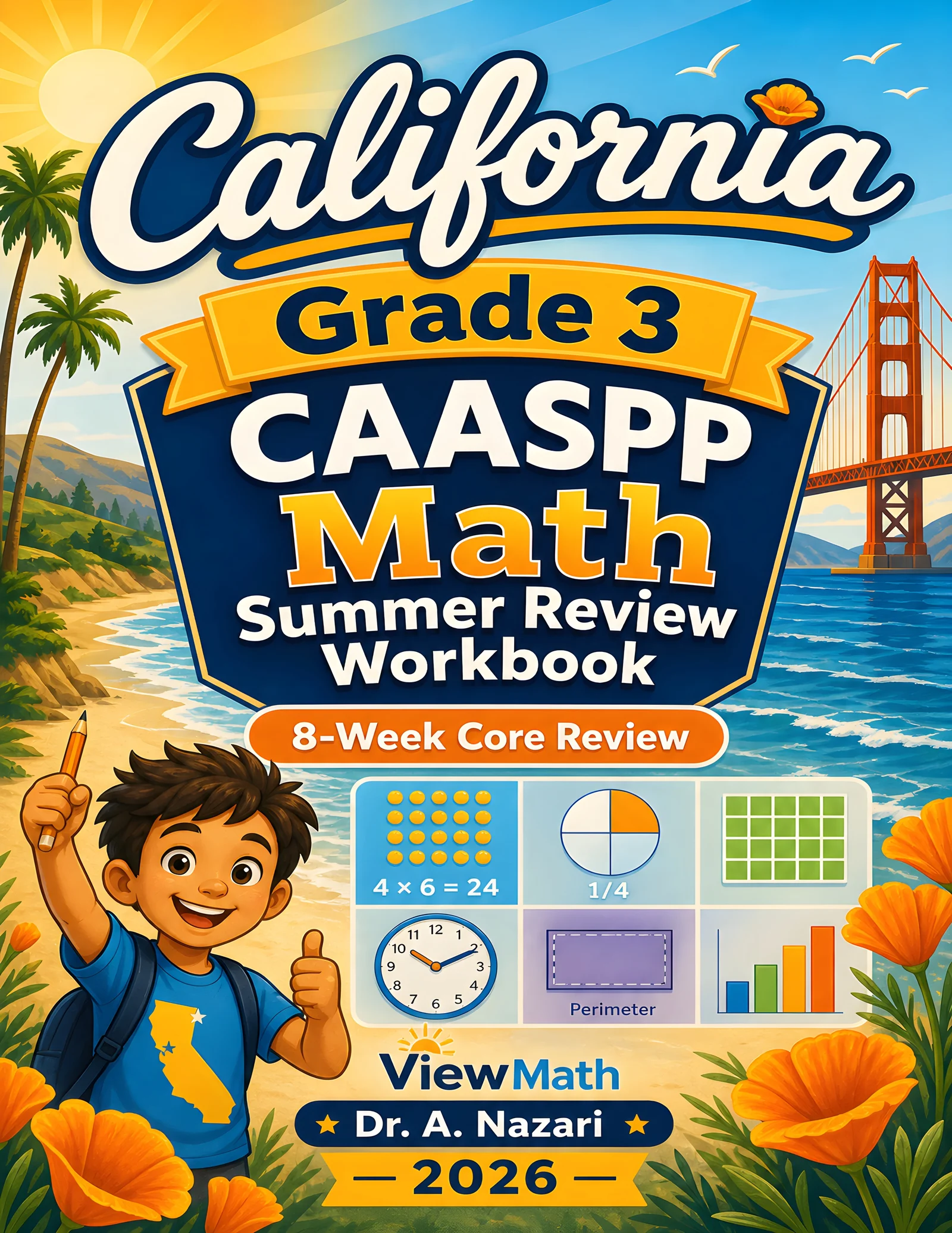 California CAASPP Grade 3 Math Summer Review Workbook