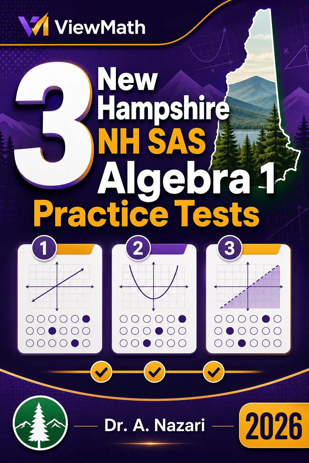 3 New Hampshire NH SAS Algebra 1 Math Practice Tests