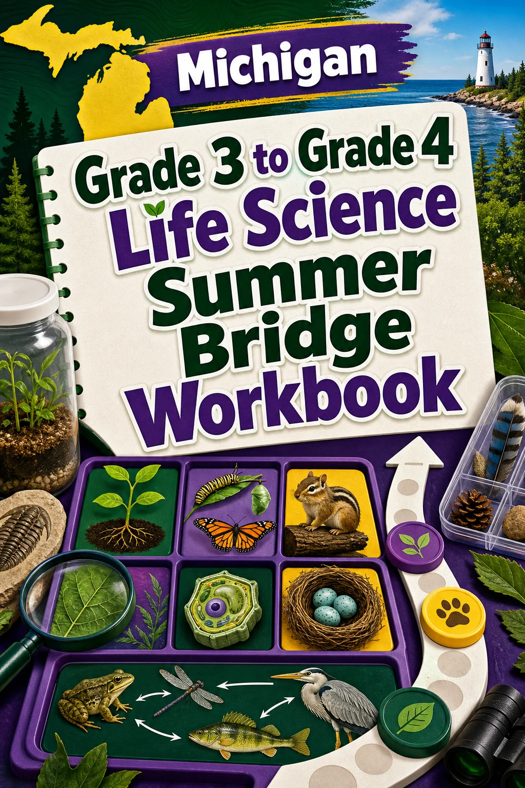 Michigan Grade 3 to Grade 4 Life Science Summer Bridge Workbook