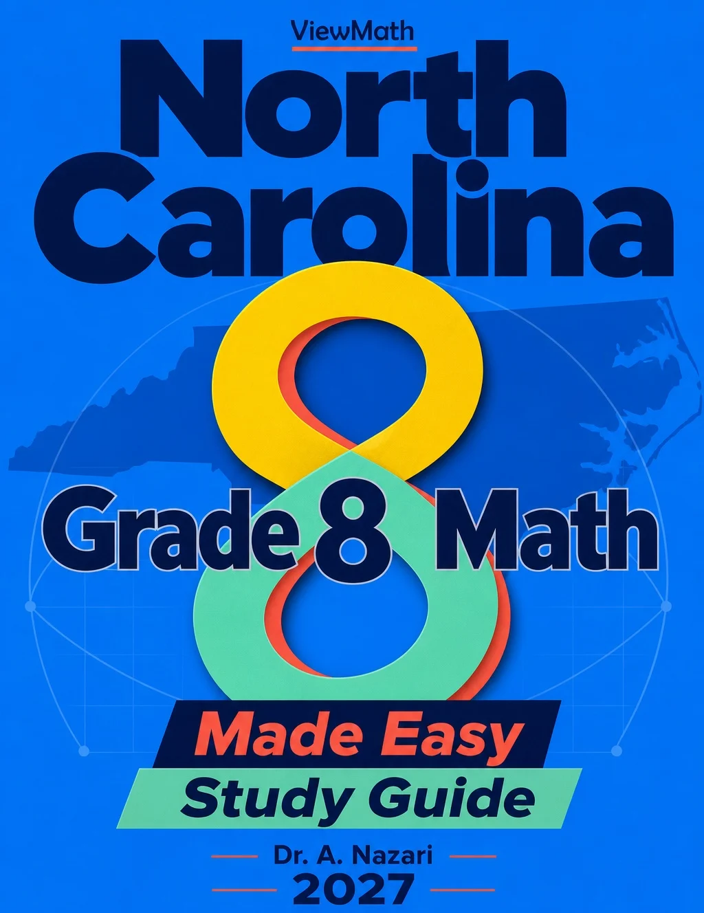 North Carolina NC EOG Grade 8 Math Learn & Test Bundle: 7 Books & 25 Tests