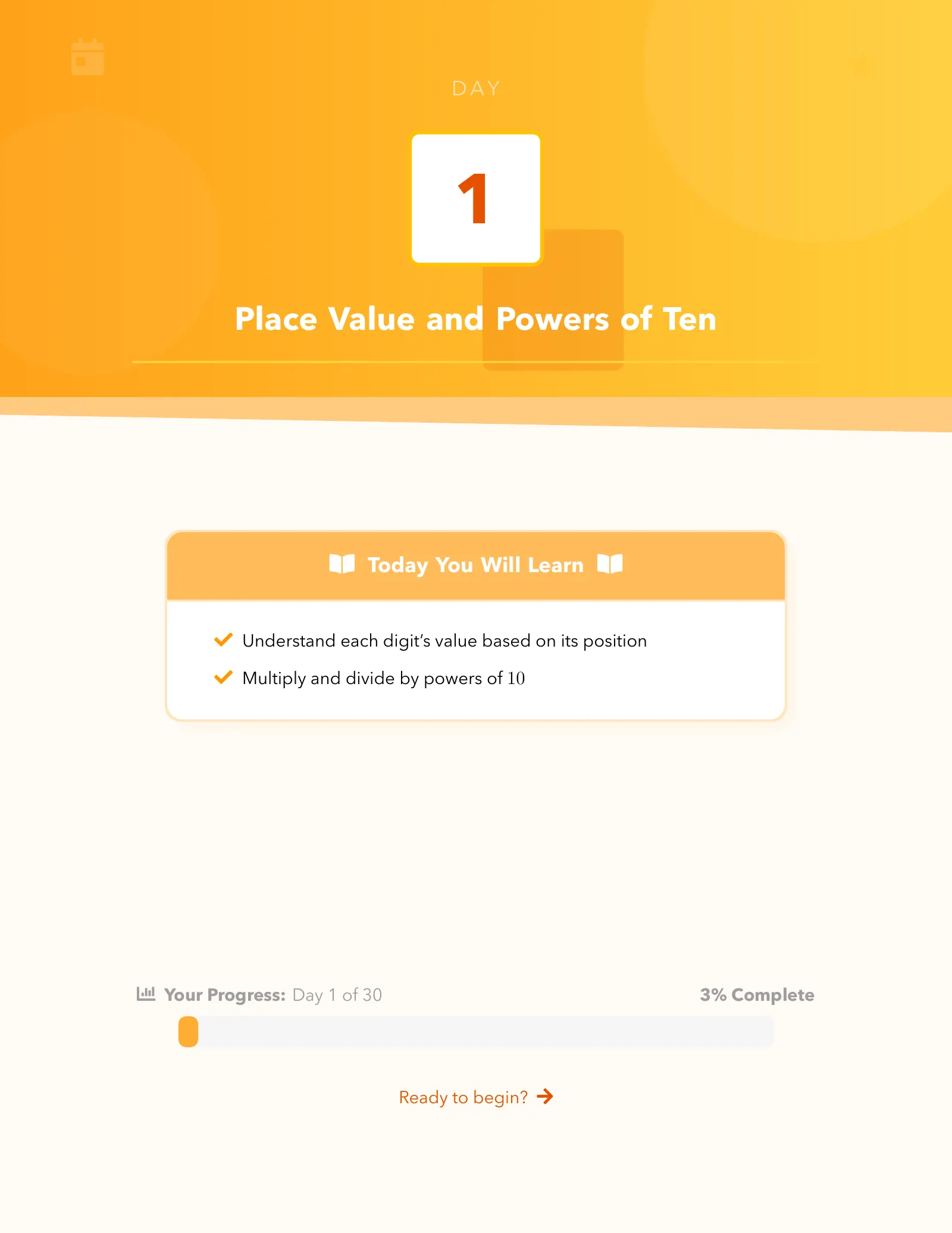 Representative ViewMath book learning or practice page
