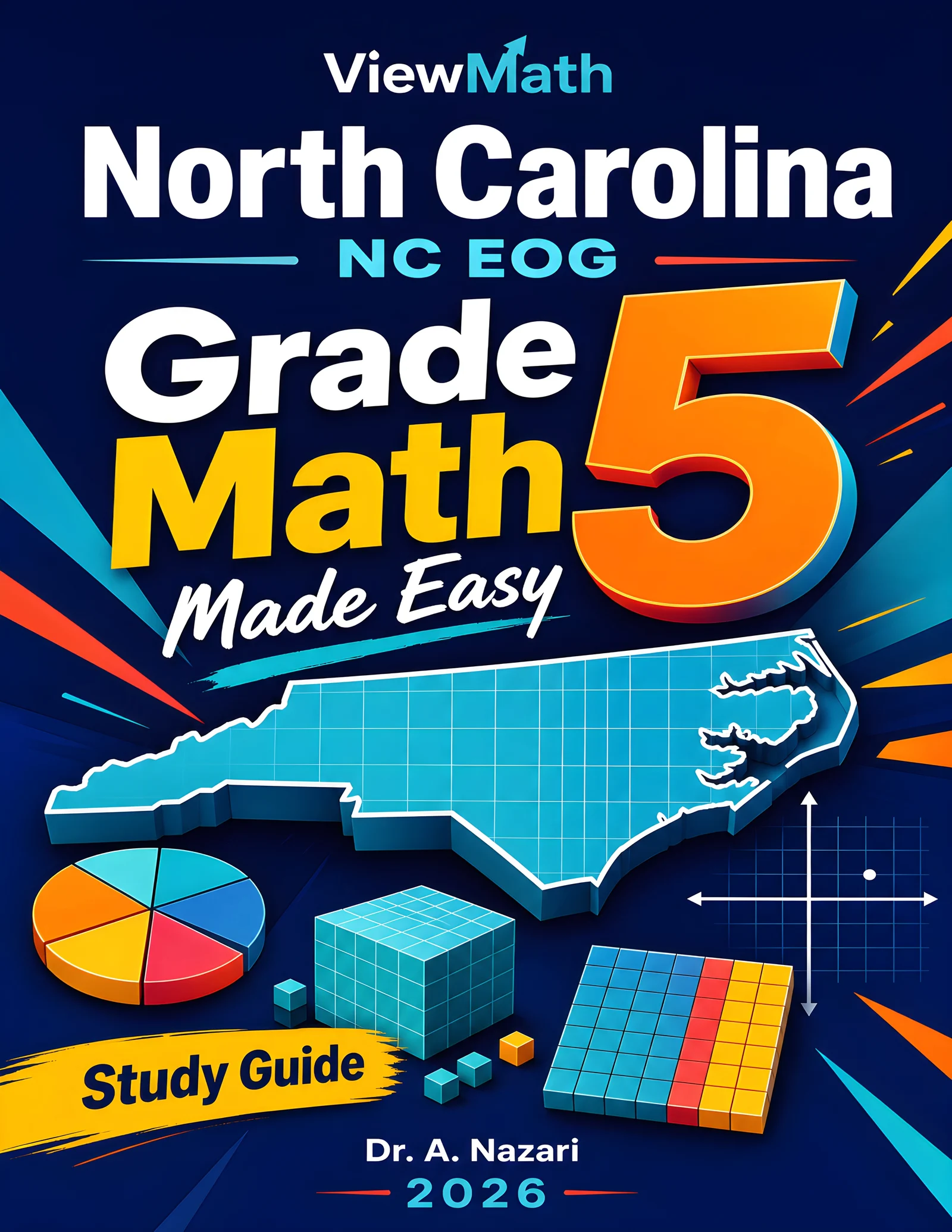 North Carolina NC EOG Grade 5 Math Learn & Test Bundle: 7 Books & 25 Tests