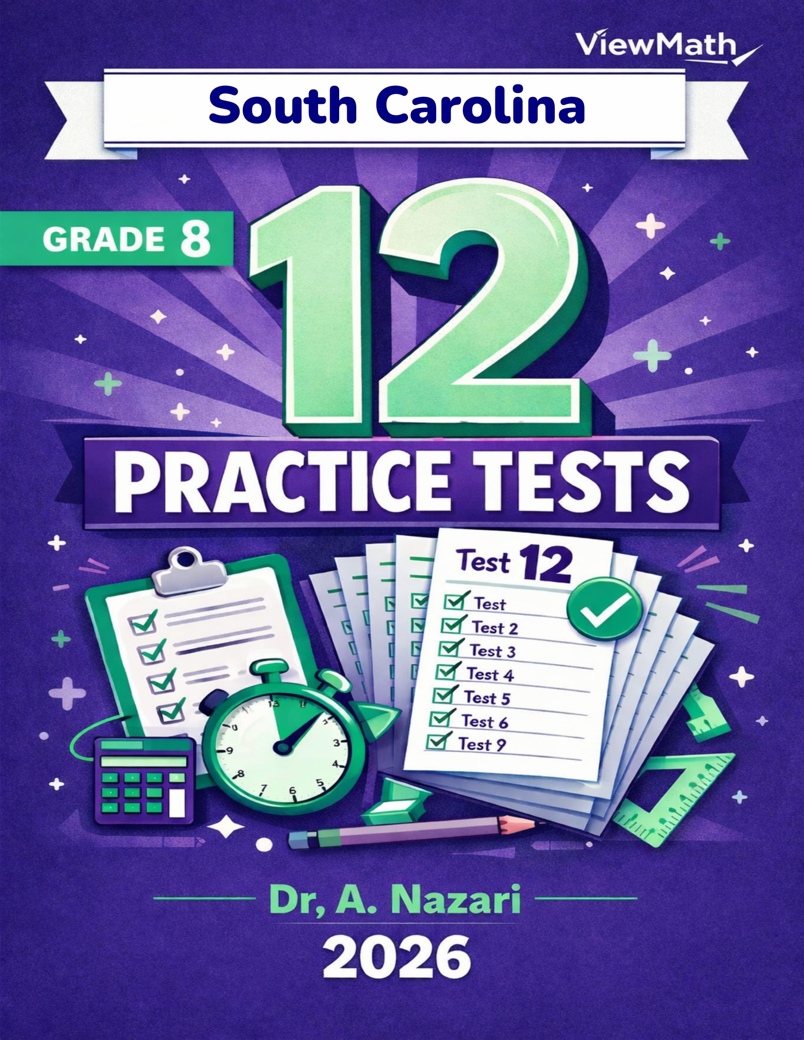 12 South Carolina SC READY Grade 8 Math Practice Tests