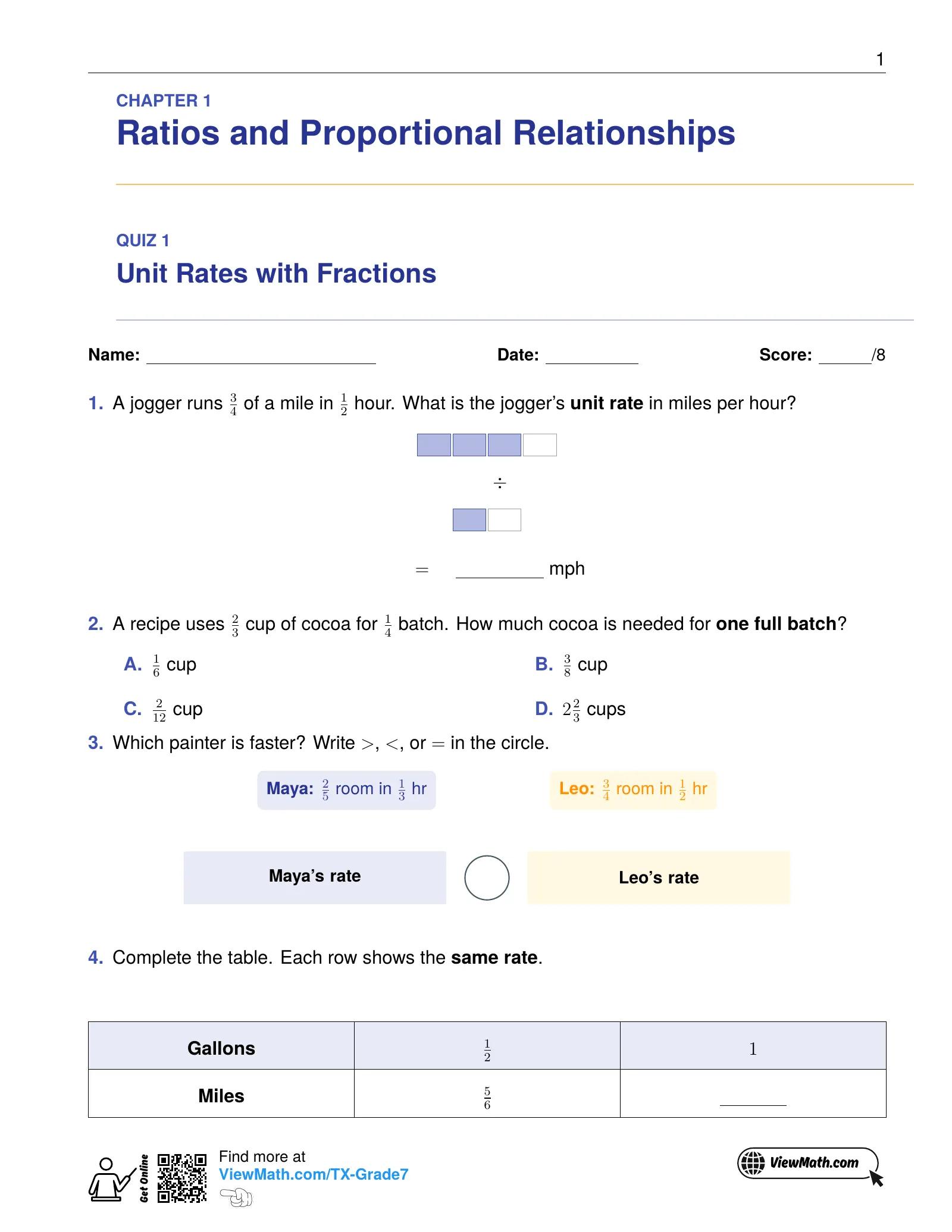 Representative ViewMath book learning or practice page