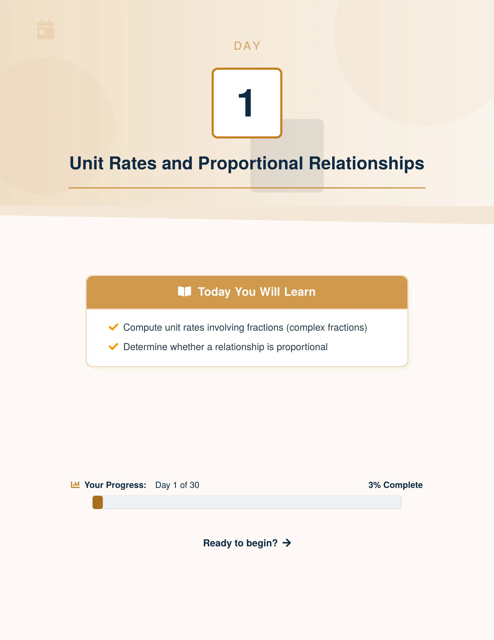 Representative ViewMath book learning or practice page