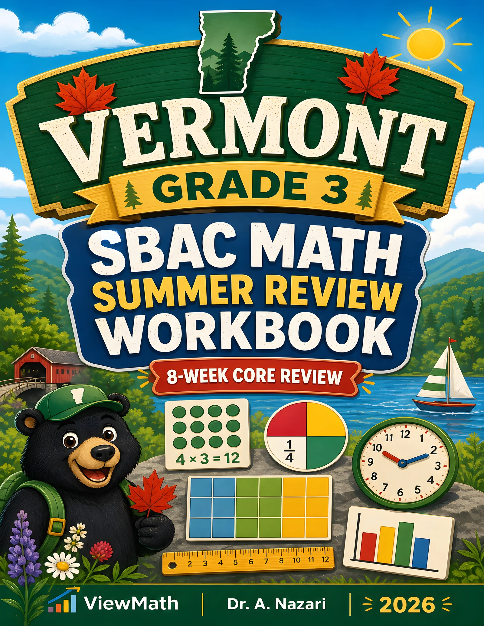 Vermont SBAC Grade 3 Math Summer Review Workbook