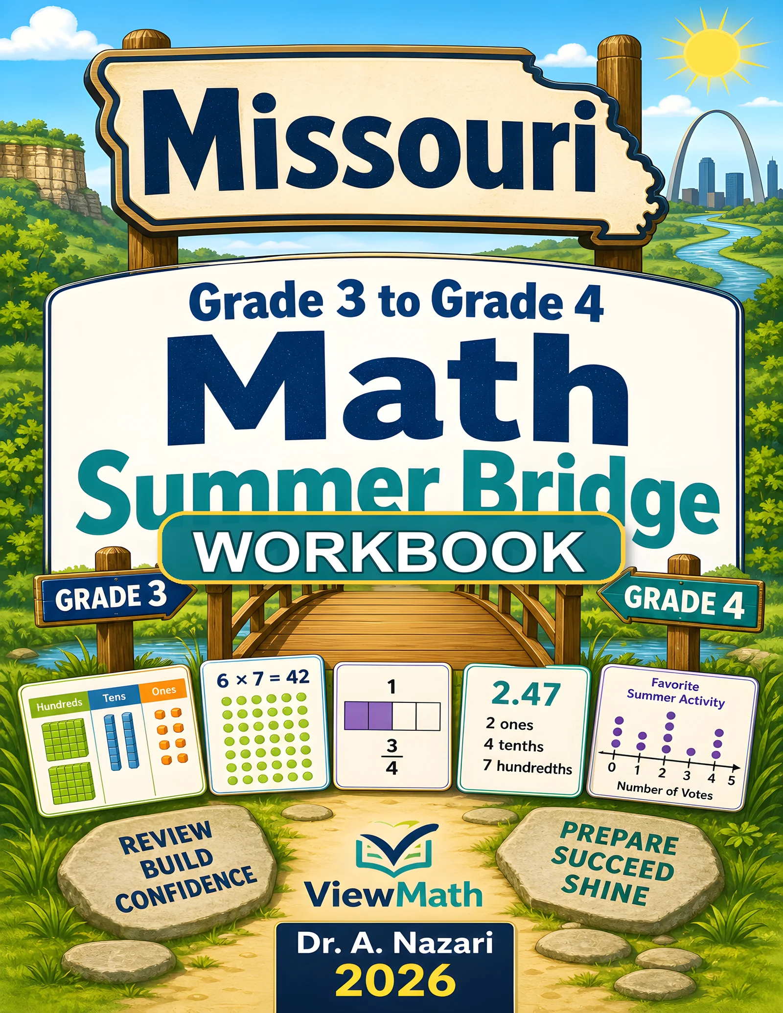 Missouri MAP Grade 3 Math Summer Bridge Workbook