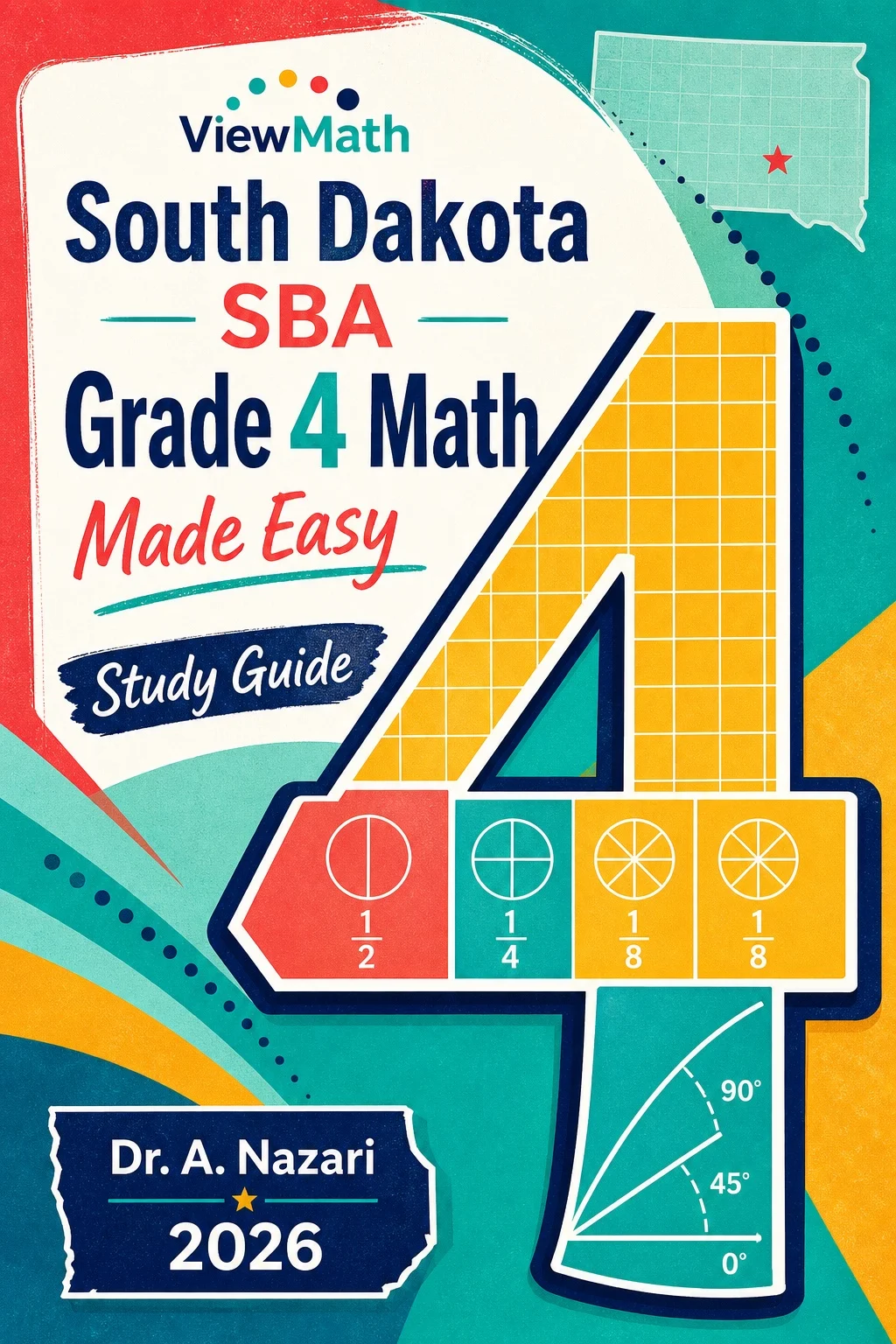 South Dakota SBA Grade 4 Math Learn & Test Bundle: 3 Guides, Workbook & 25 Tests