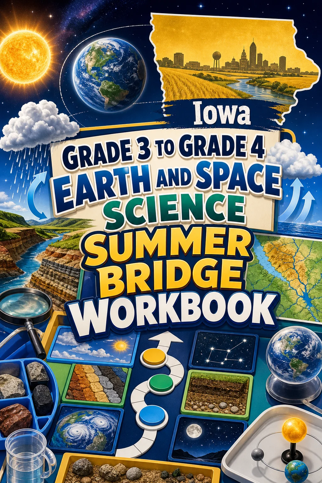 Iowa Grade 3 to Grade 4 Earth and Space Science Summer Bridge Workbook