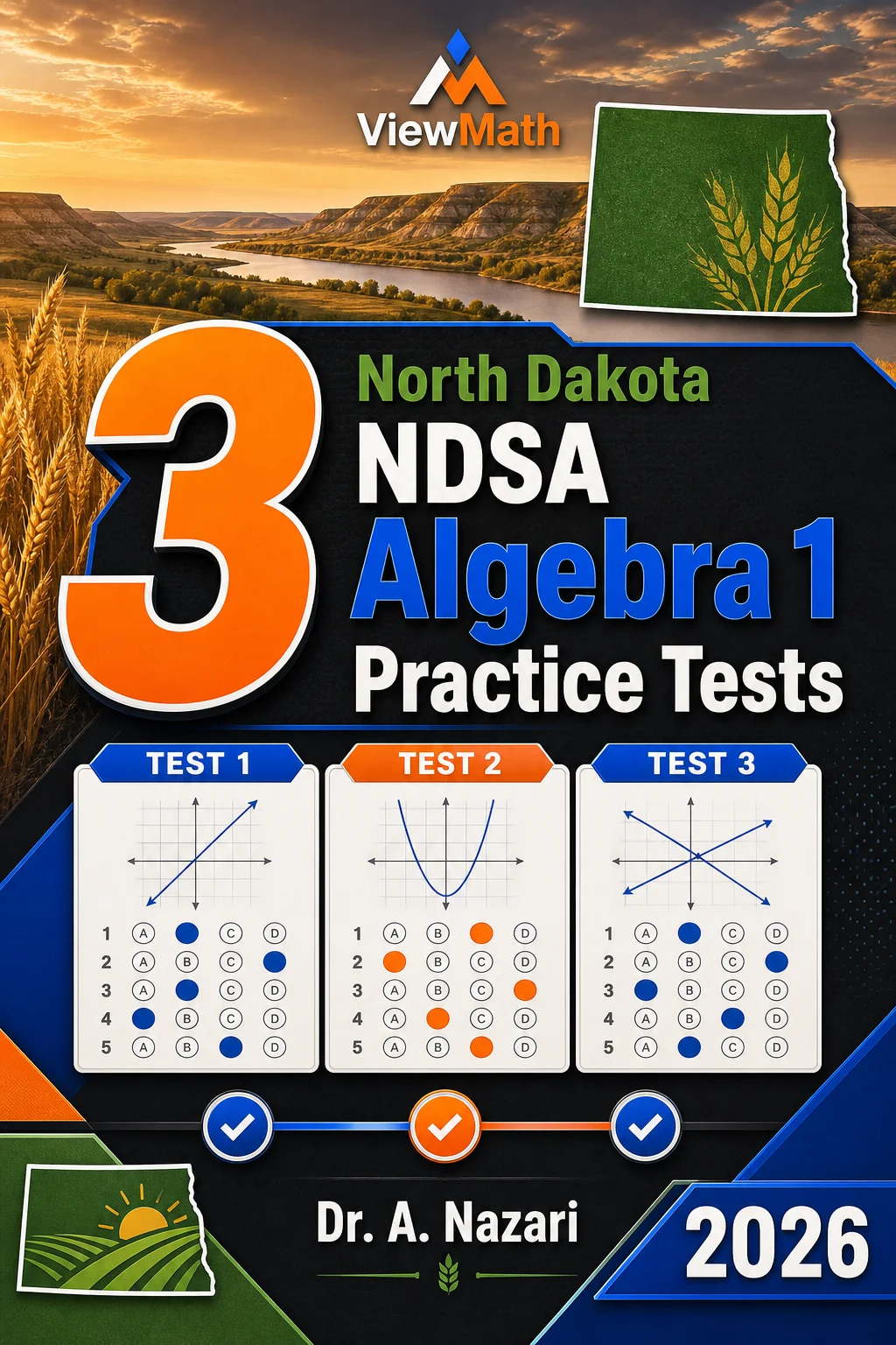 3 North Dakota NDSA Algebra 1 Math Practice Tests