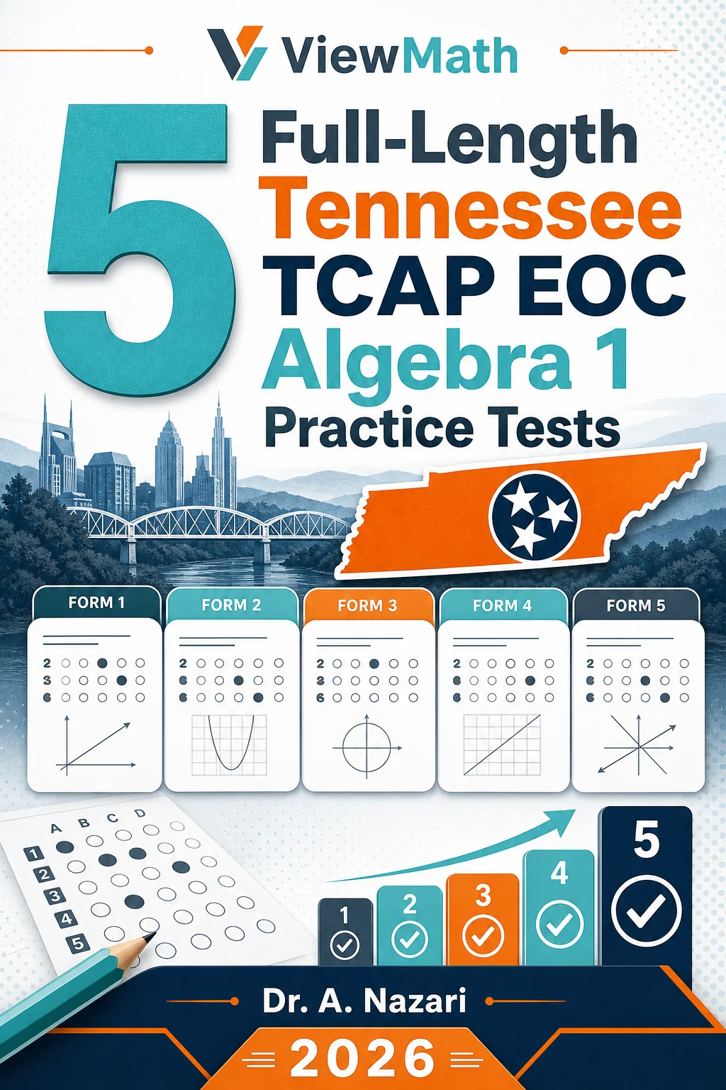 5 Full-Length Tennessee TCAP EOC Algebra 1 Math Practice Tests