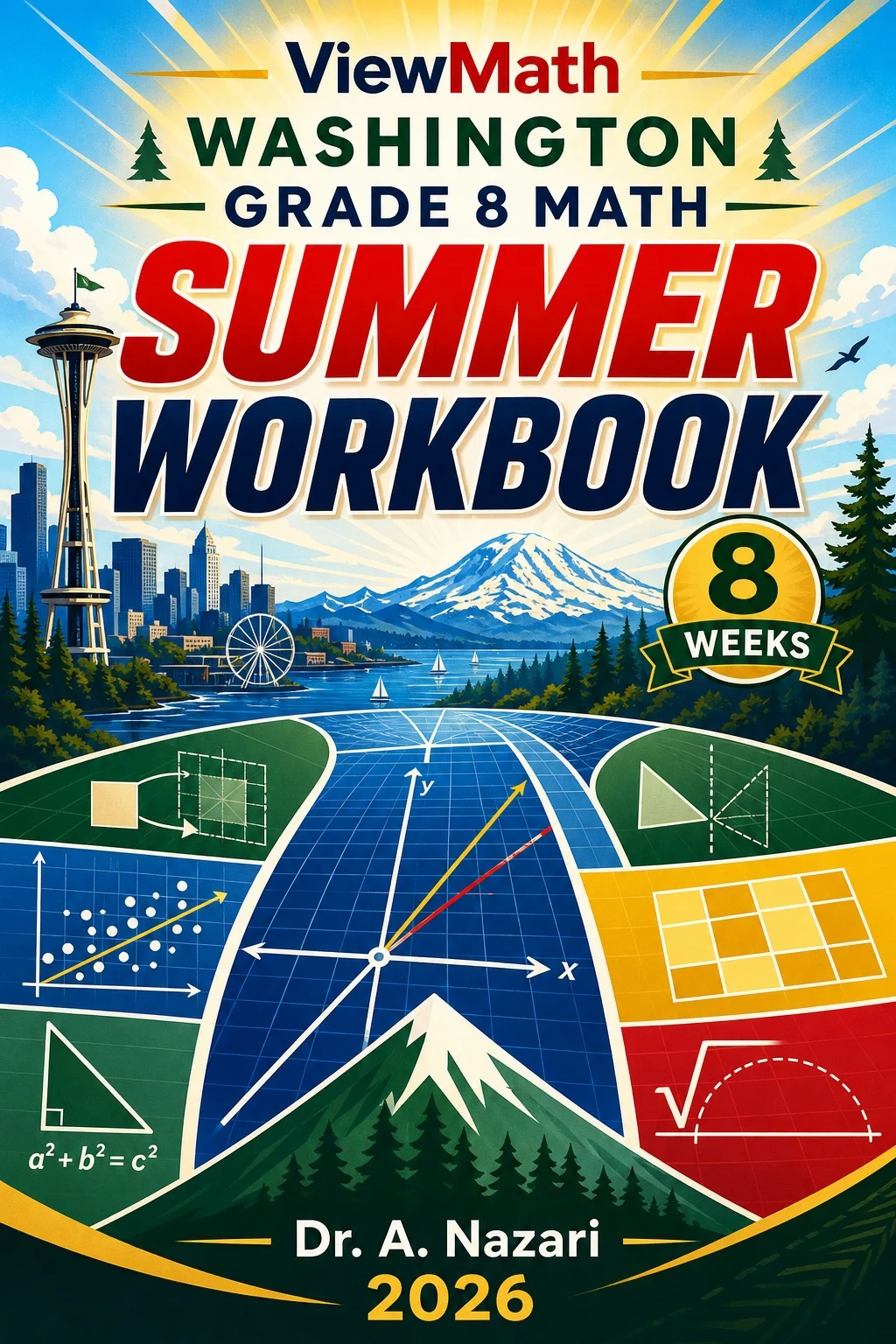Washington SBA Grade 8 Math Summer Review Workbook