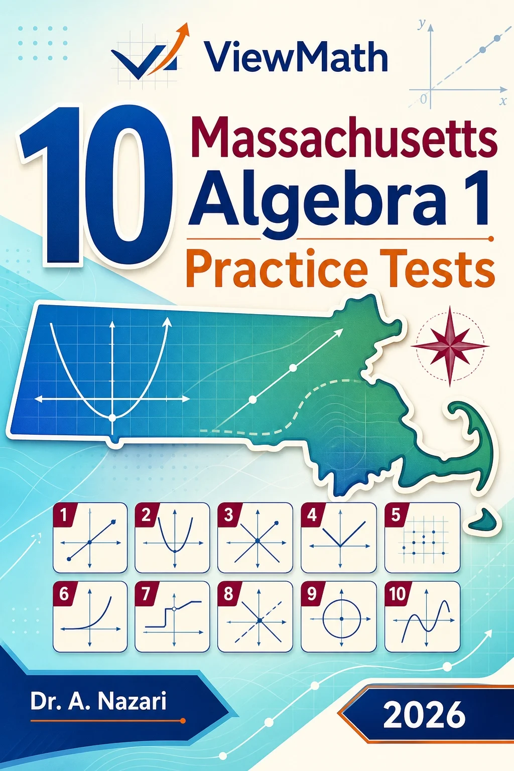 10 Massachusetts MCAS Algebra 1 Math Practice Tests