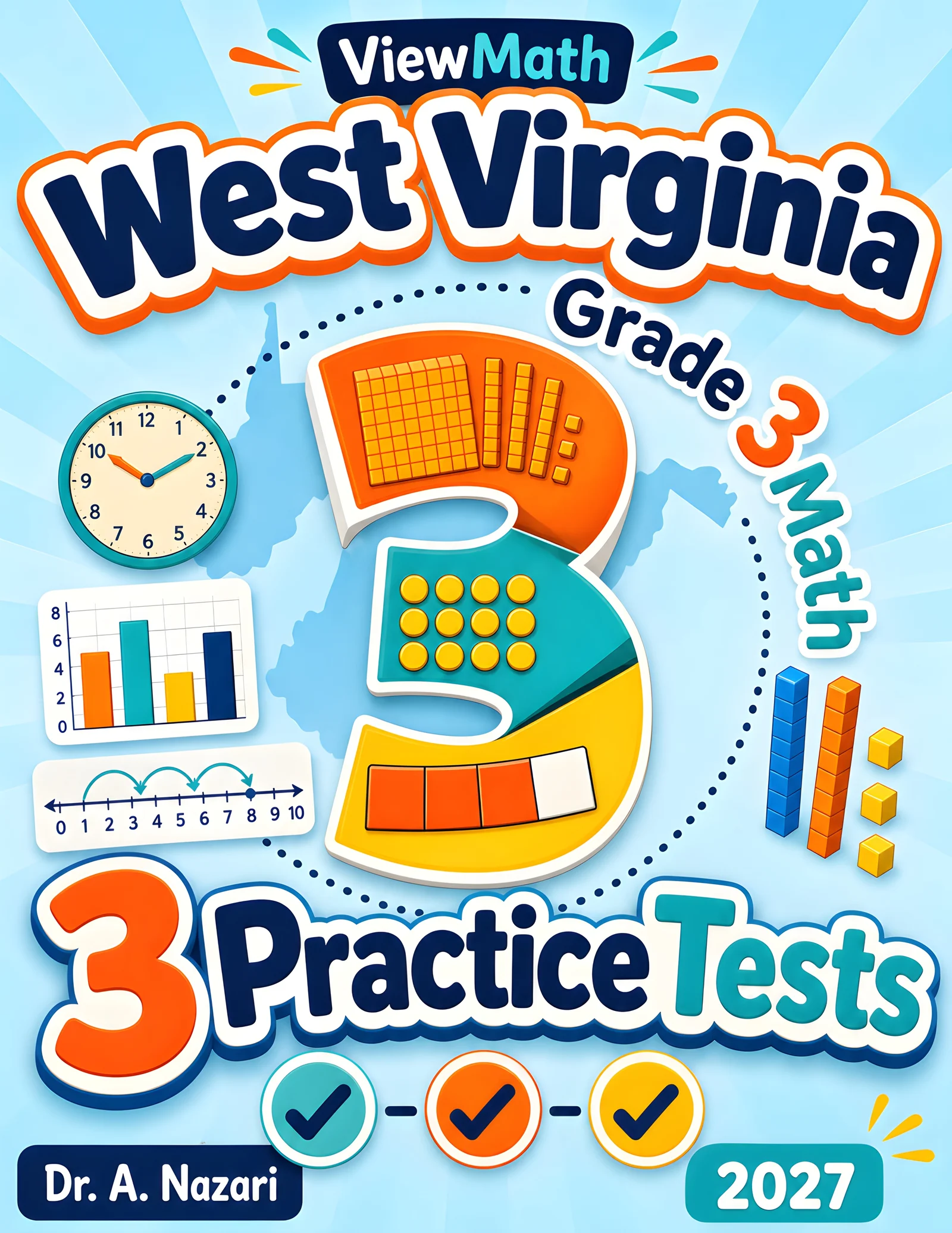 West Virginia WVGSA Grade 4 Math Practice Tests Bundle: 25 Full-Length Tests