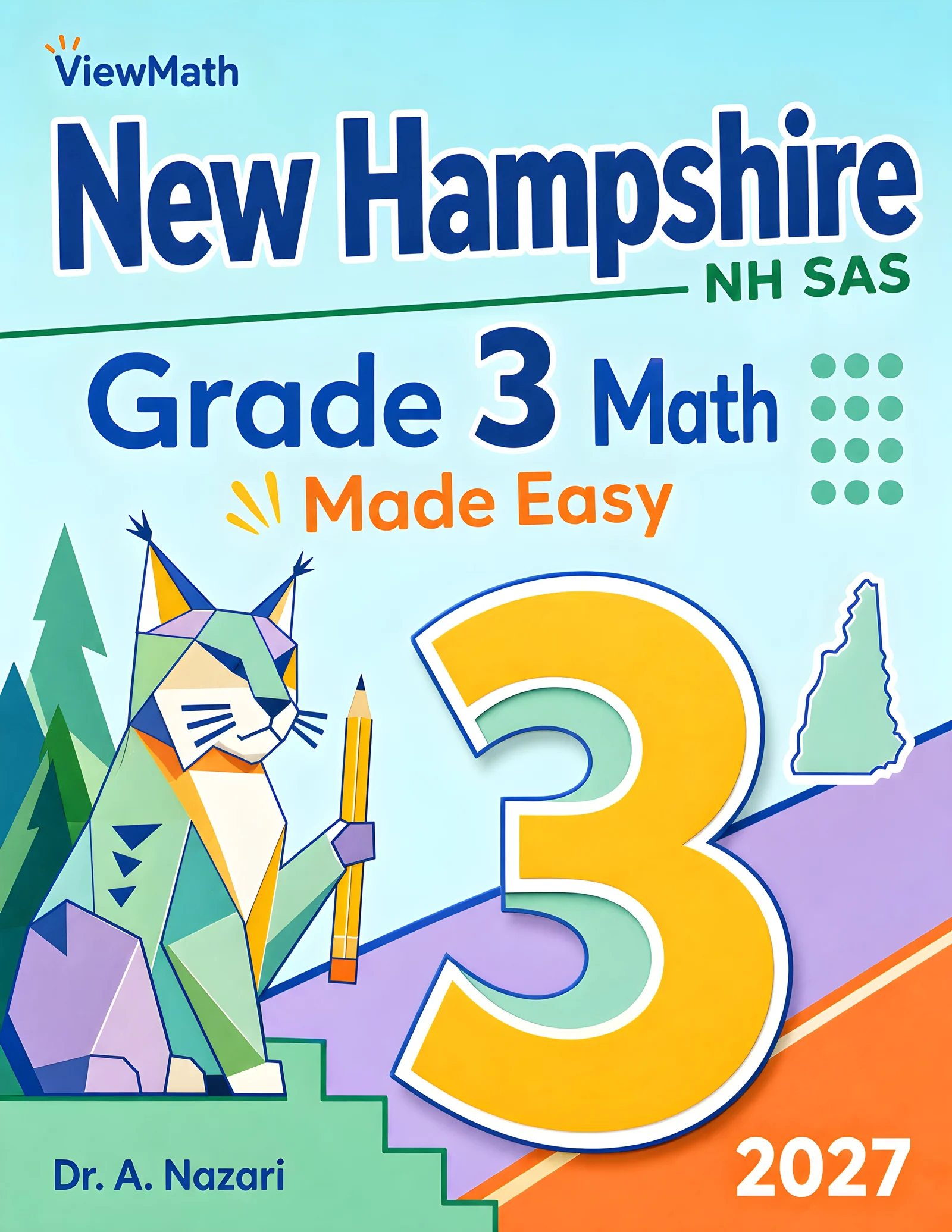 New Hampshire NH SAS Grade 3 Math Learn & Test Bundle: 7 Books & 25 Tests