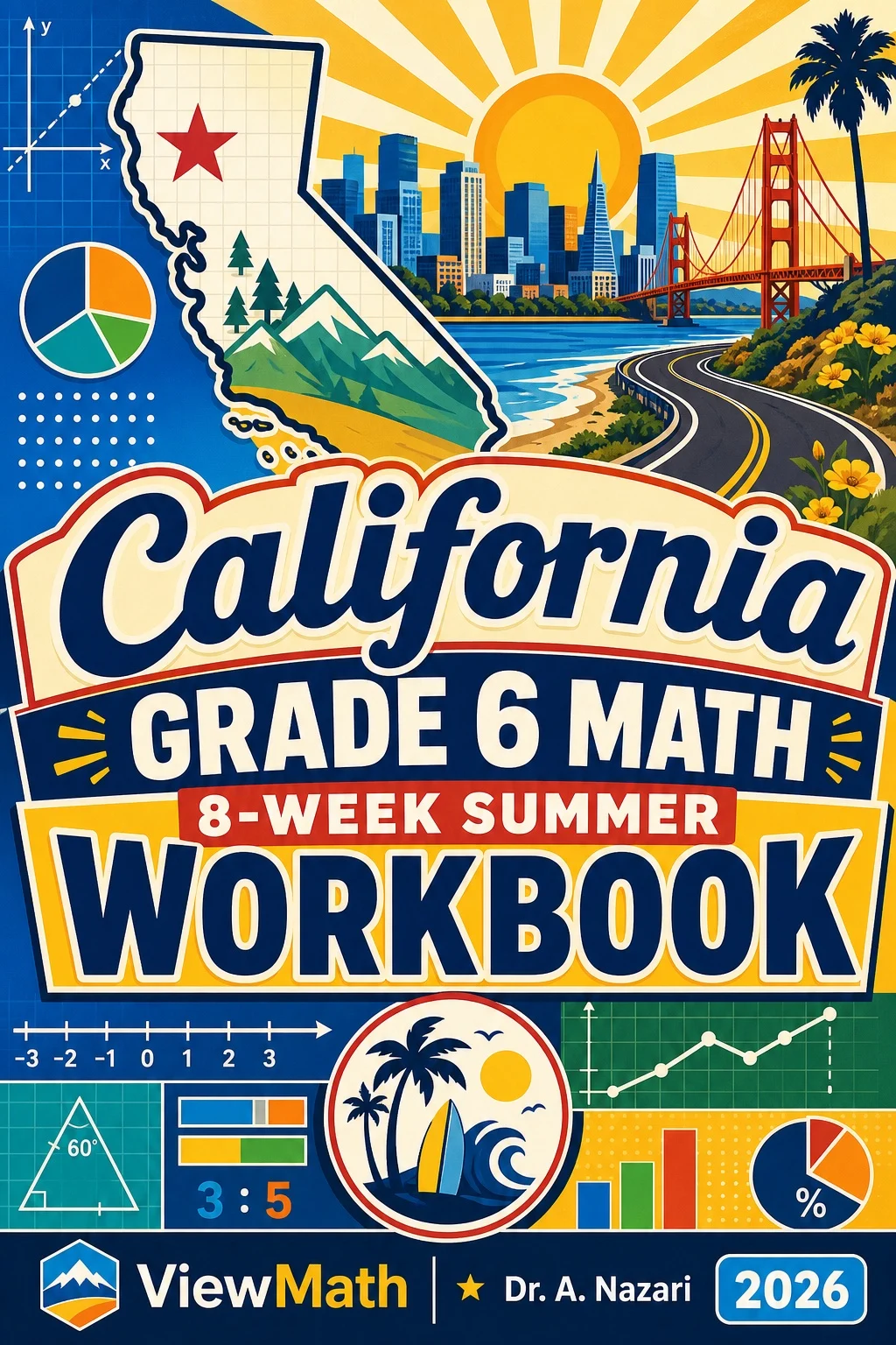 California CAASPP Grade 6 Math Summer Review Workbook