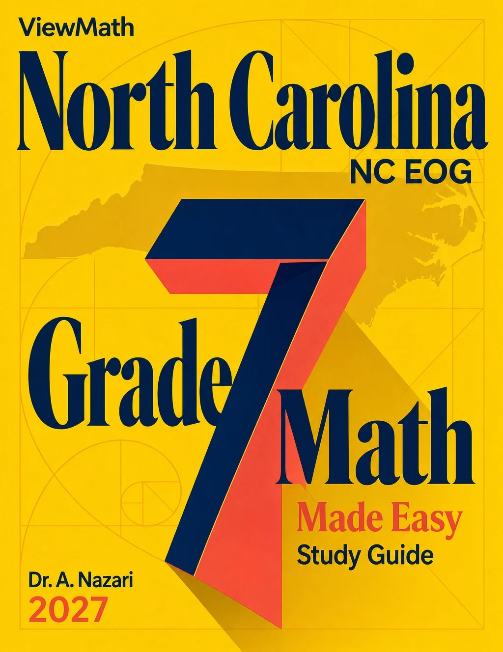 North Carolina NC EOG Grade 7 Math Learn & Test Bundle: 7 Books & 25 Tests