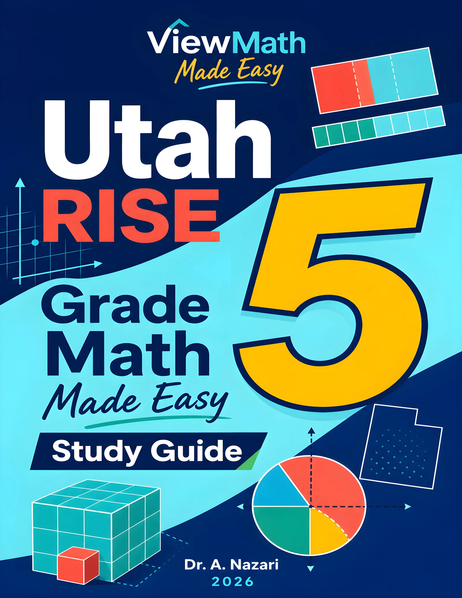 Utah RISE Grade 5 Math Learn & Test Bundle: 3 Guides, Workbook & 25 Tests
