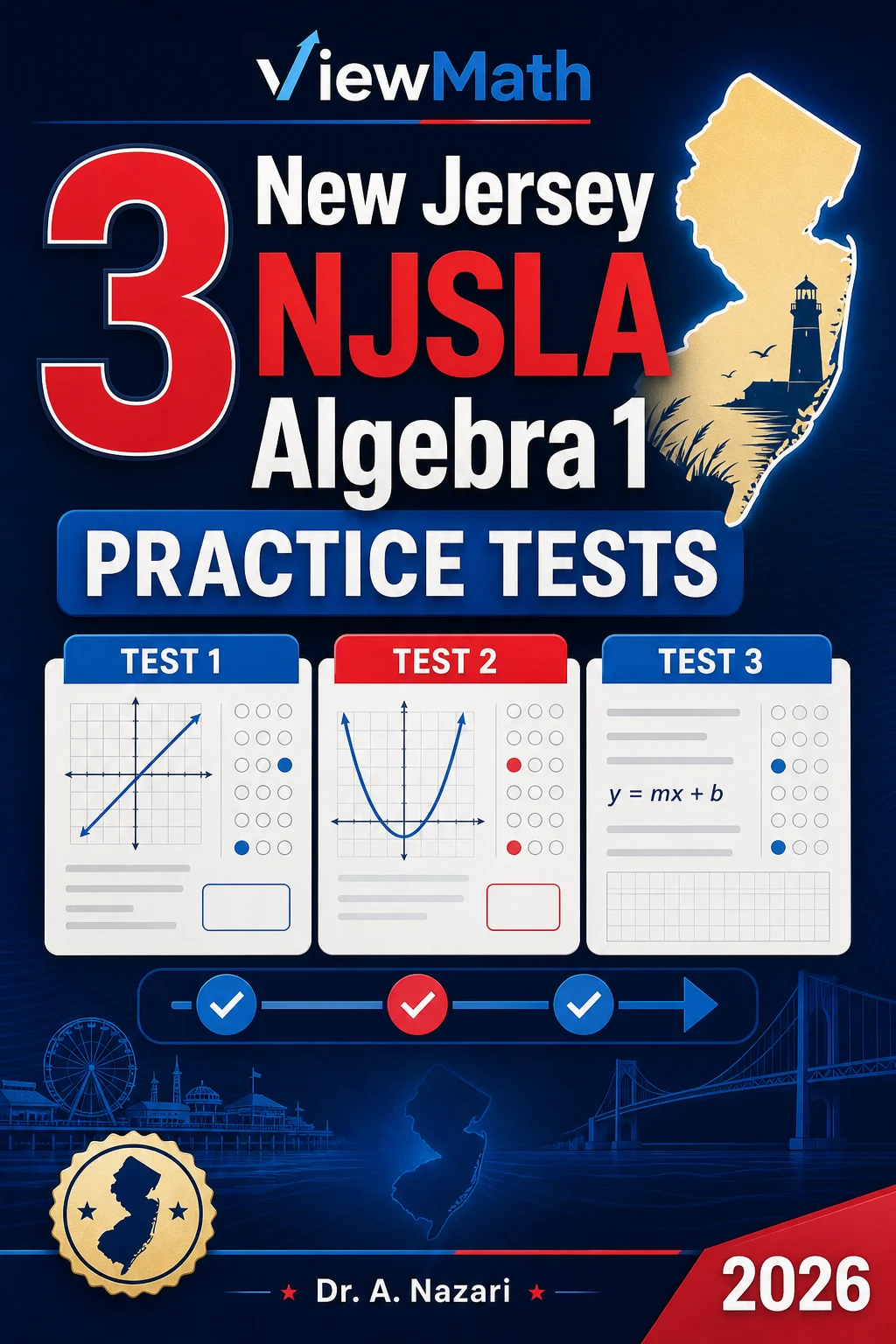 3 New Jersey NJSLA Algebra 1 Math Practice Tests