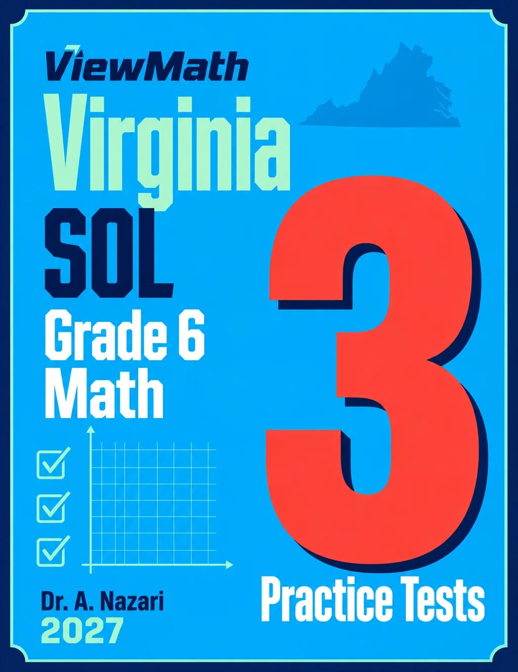Virginia SOL Grade 6 Math Practice Tests Bundle: 25 Unique Full-Length Tests