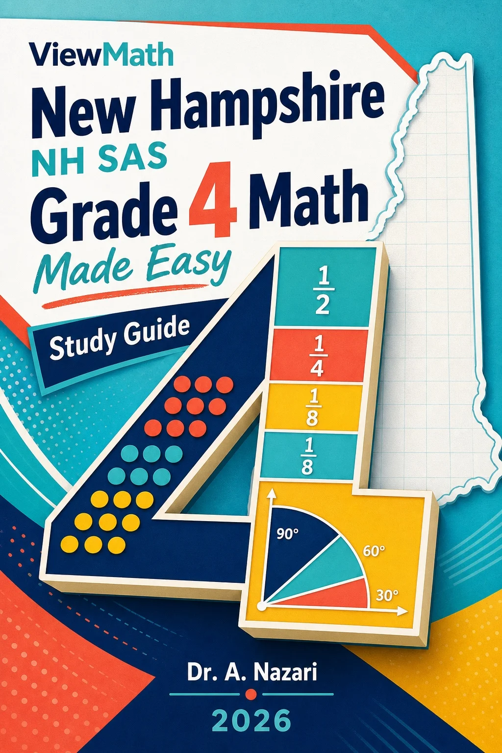 New Hampshire NH SAS Grade 4 Math Learn & Test Bundle: 7 Books & 25 Tests
