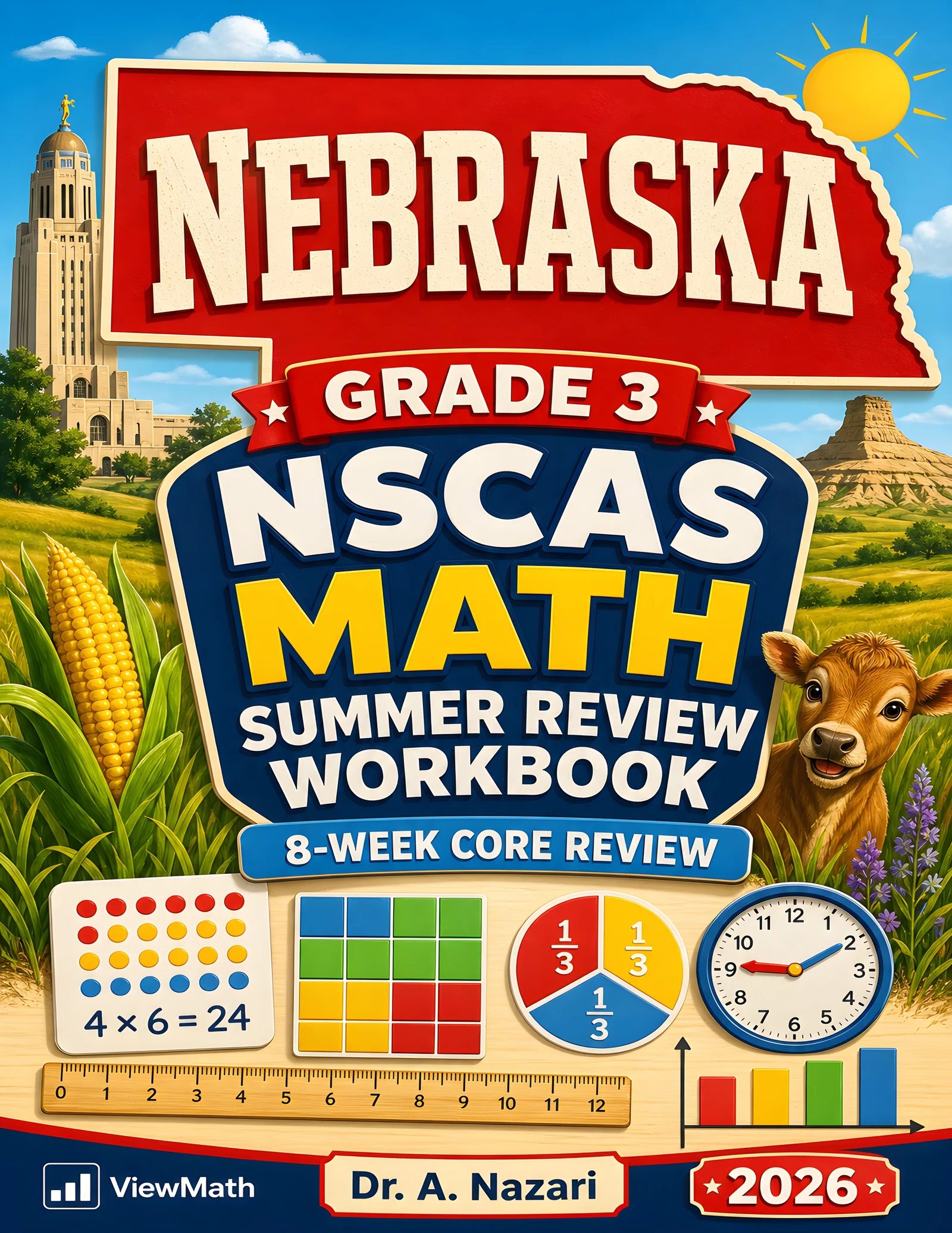 Nebraska NSCAS Grade 3 Math Summer Review Workbook