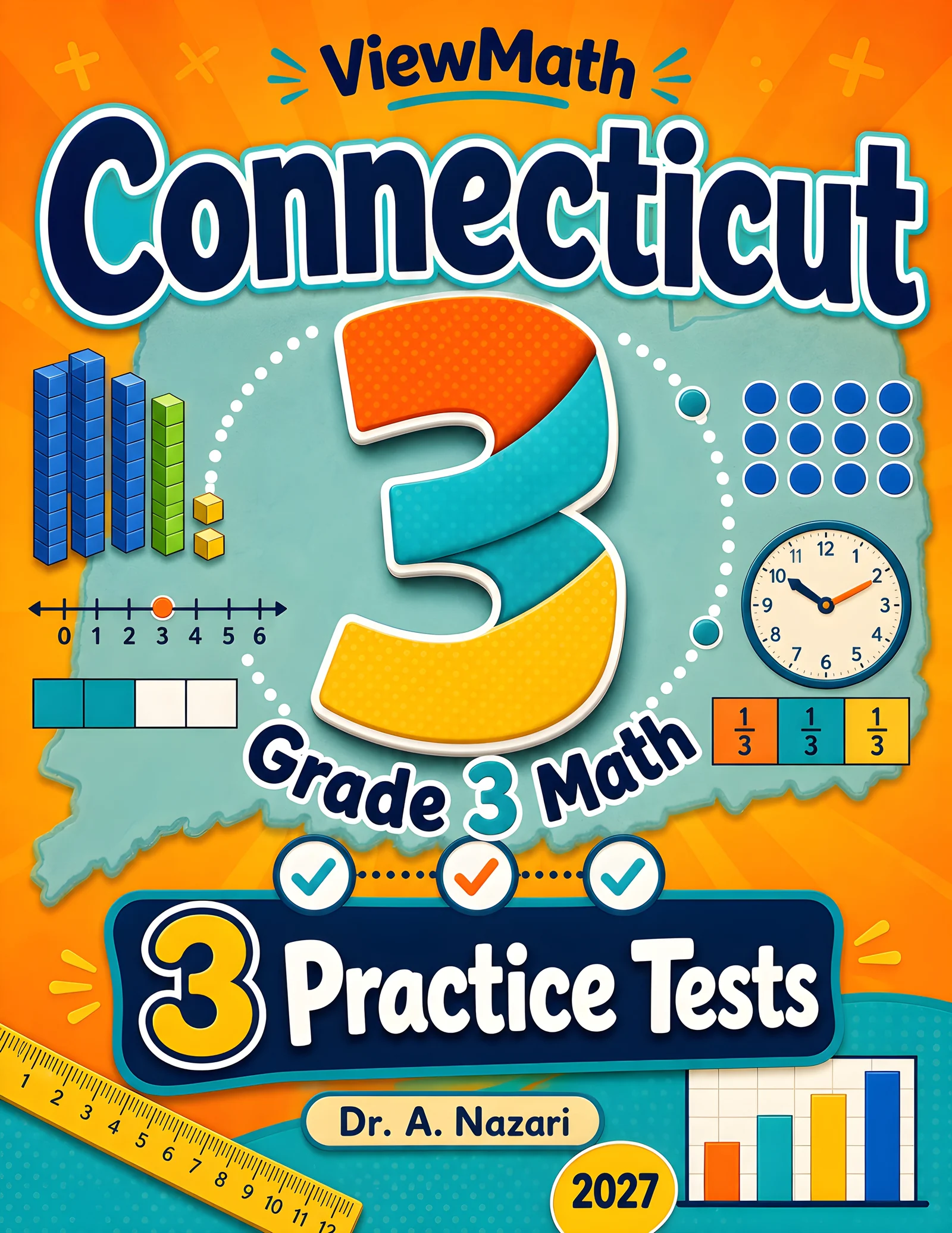 Connecticut SBAC Grade 4 Math Practice Tests Bundle: 25 Unique Full-Length Tests