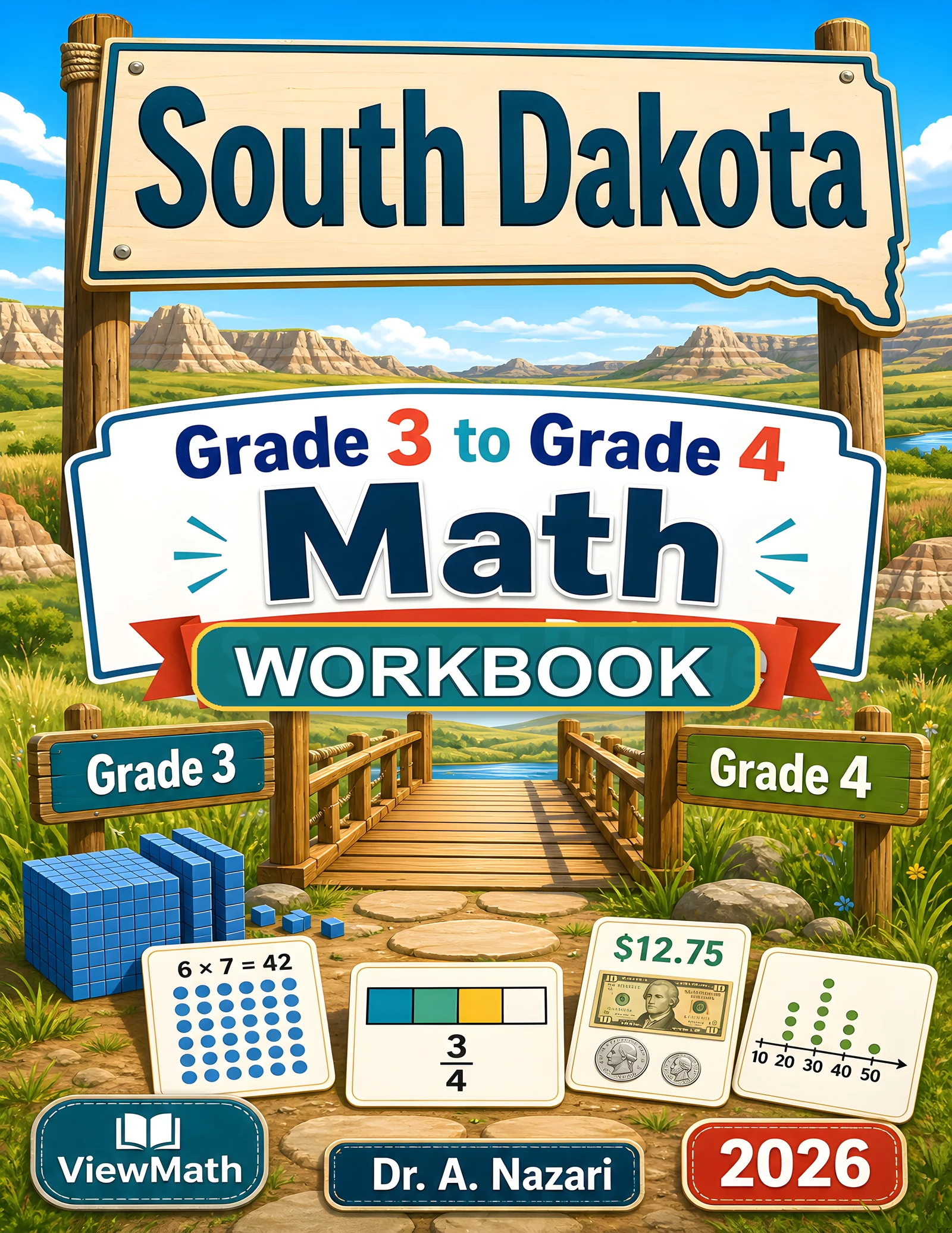 South Dakota SBA Grade 3 Math Summer Bridge Workbook
