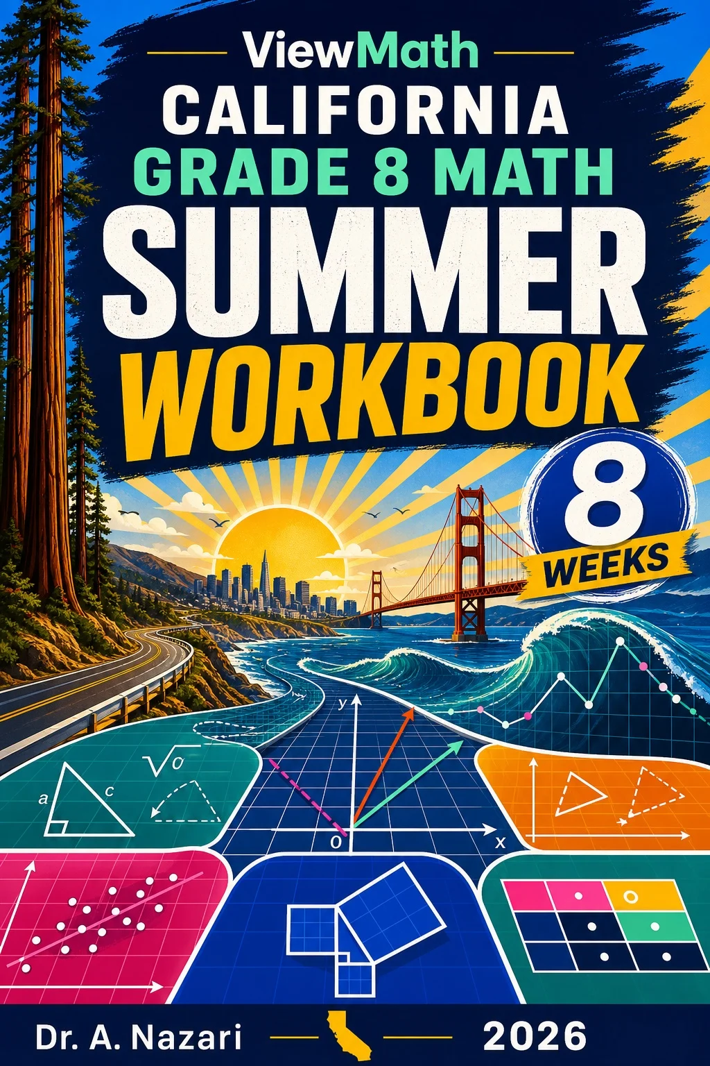 California CAASPP Grade 8 Math Summer Review Workbook