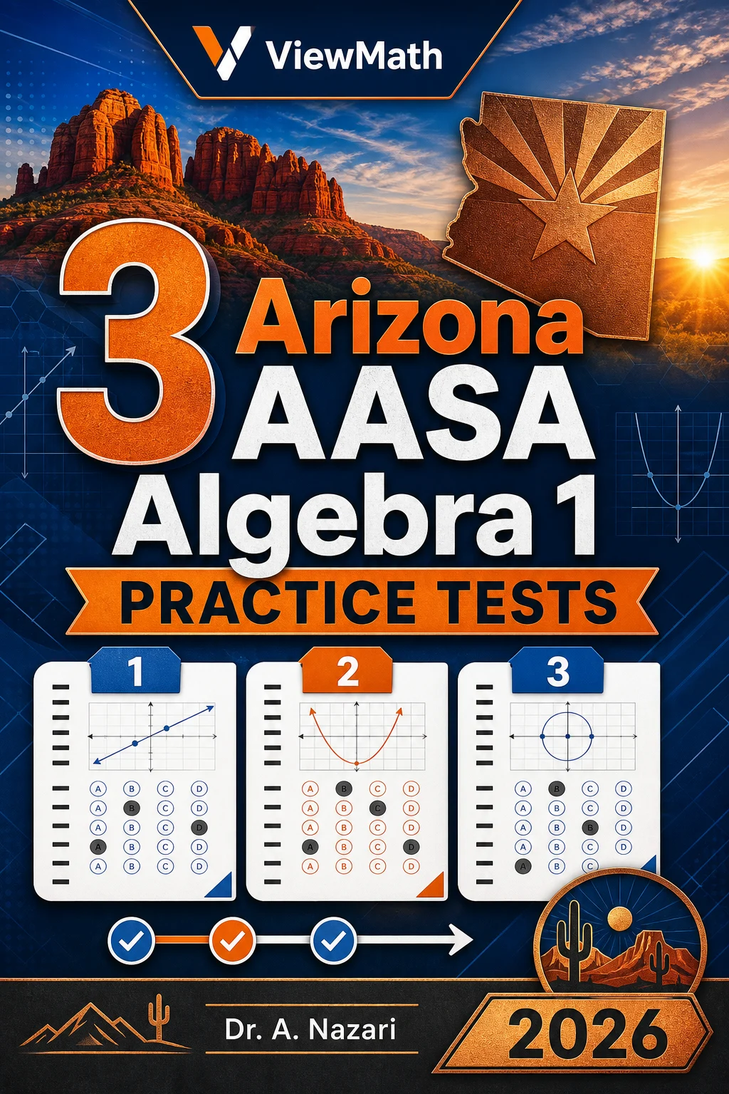 3 Arizona AASA Algebra 1 Math Practice Tests