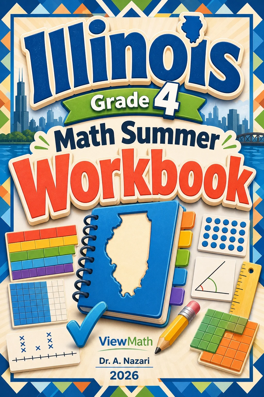 Illinois IAR Grade 4 Math Summer Review Workbook