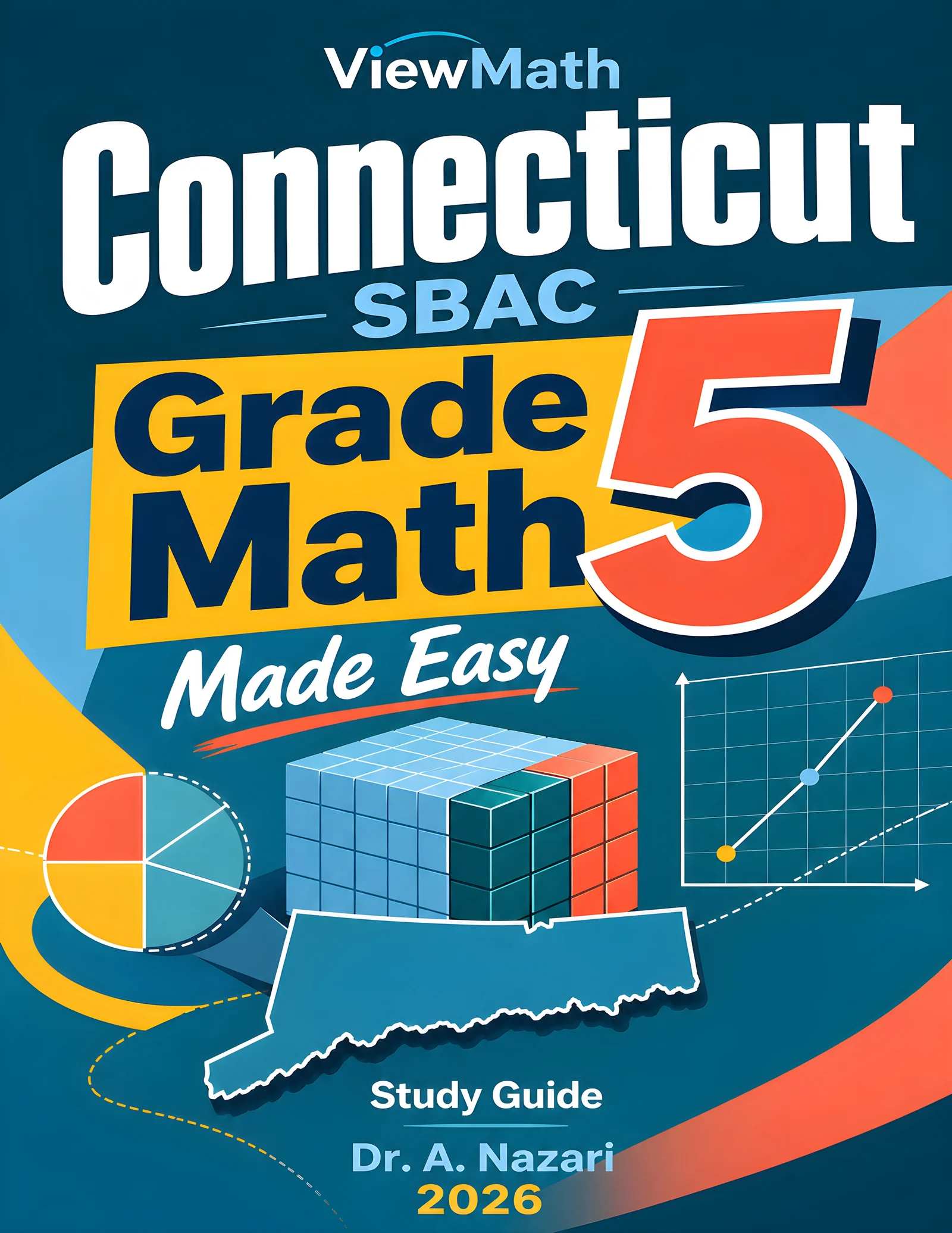 Connecticut SBAC Grade 5 Math Learn & Test Bundle: 3 Guides, Workbook & 25 Tests