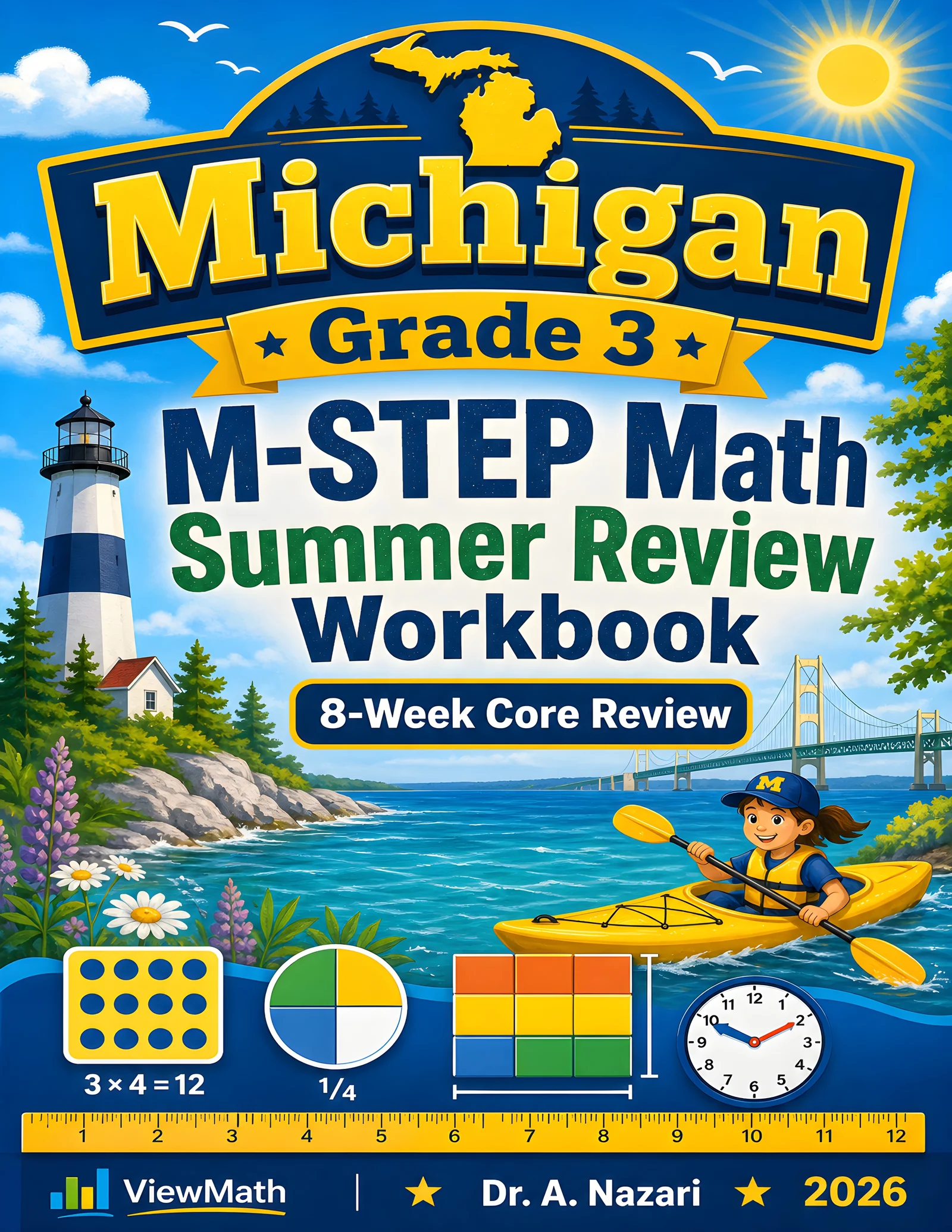 Michigan M-STEP Grade 3 Math Summer Review Workbook