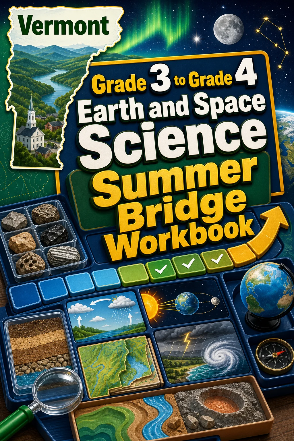 Vermont Grade 3 to Grade 4 Earth and Space Science Summer Bridge Workbook